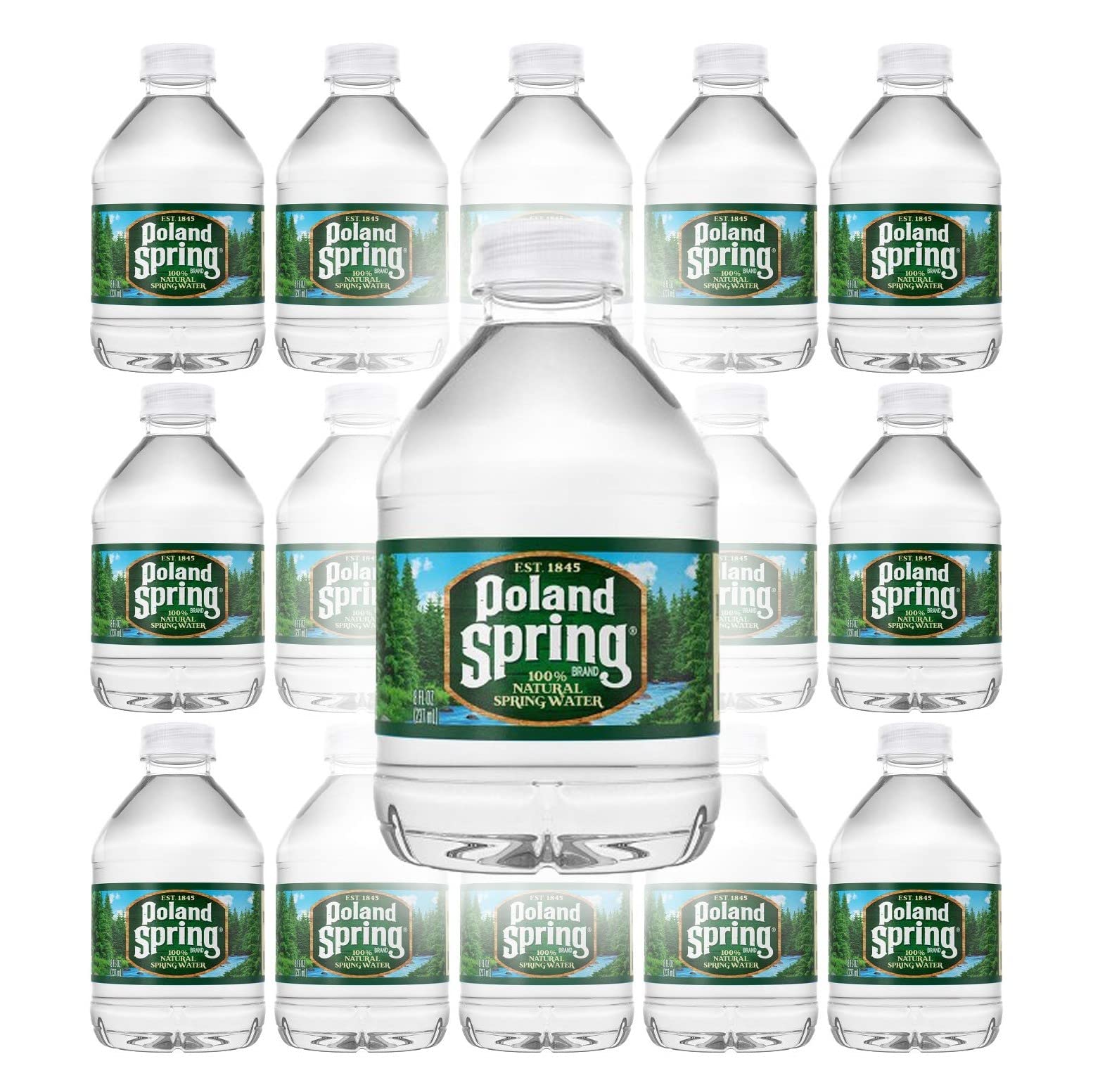 Poland Spring 100% Natural Premium Spring Water - 8 Fl Oz Bottles | Pack of 16