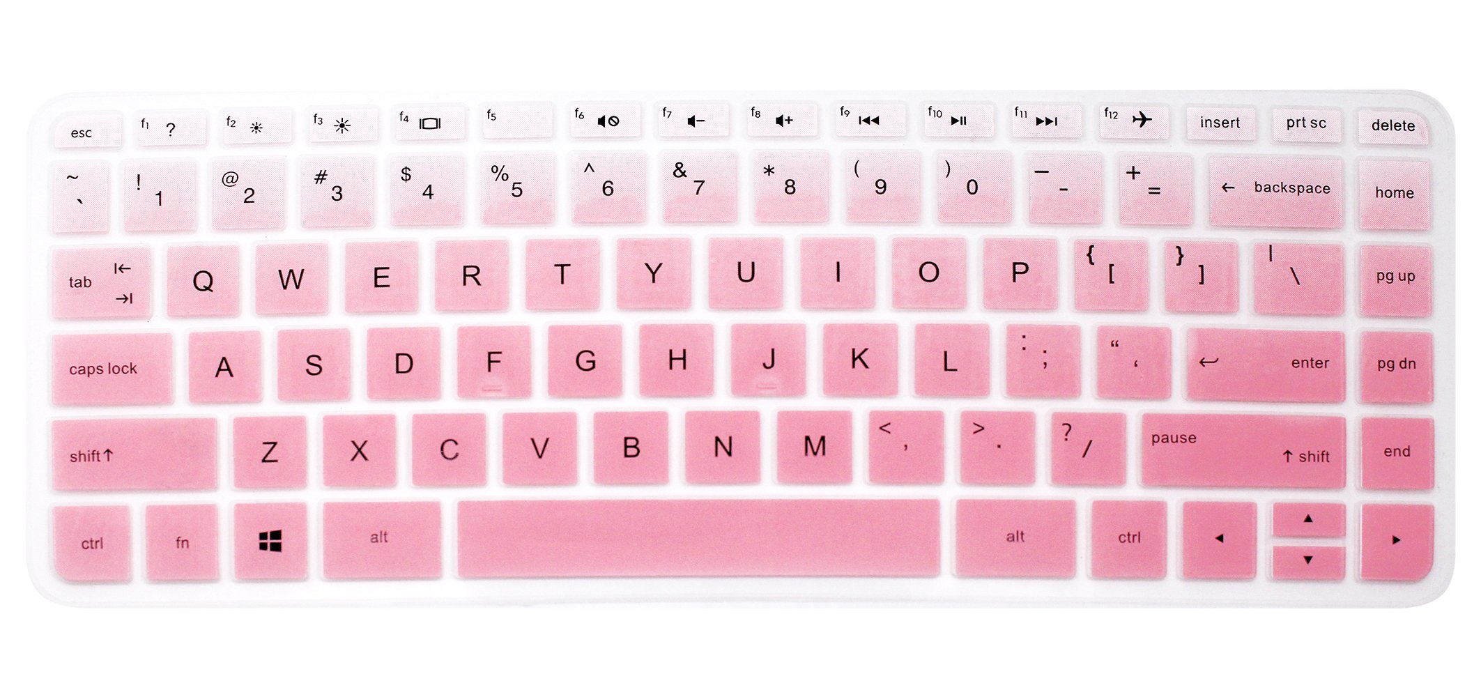 Silicone Keyboard Cover Skin for 14 inch HP Pavilion 14-ab 14-ac 14-ad 14-an, HP Stream 14-ax, HP Envy 14-j0 Series, 14-ab010 14-ab166us 14-ac159nr 14-an010nr 14-an013nr 14-an080nr (Ombre Pink)