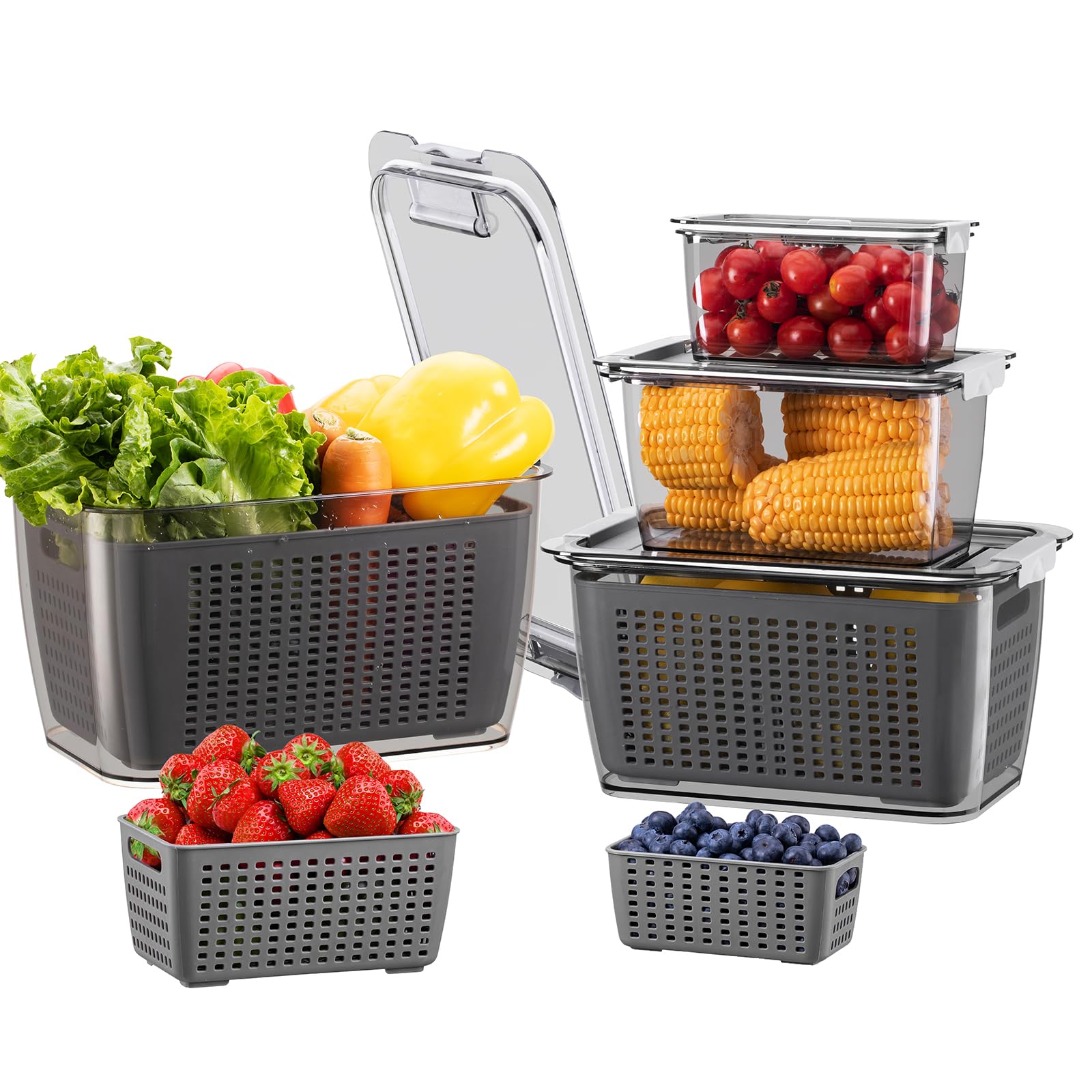 Luxearfresh containers gray-4 pack