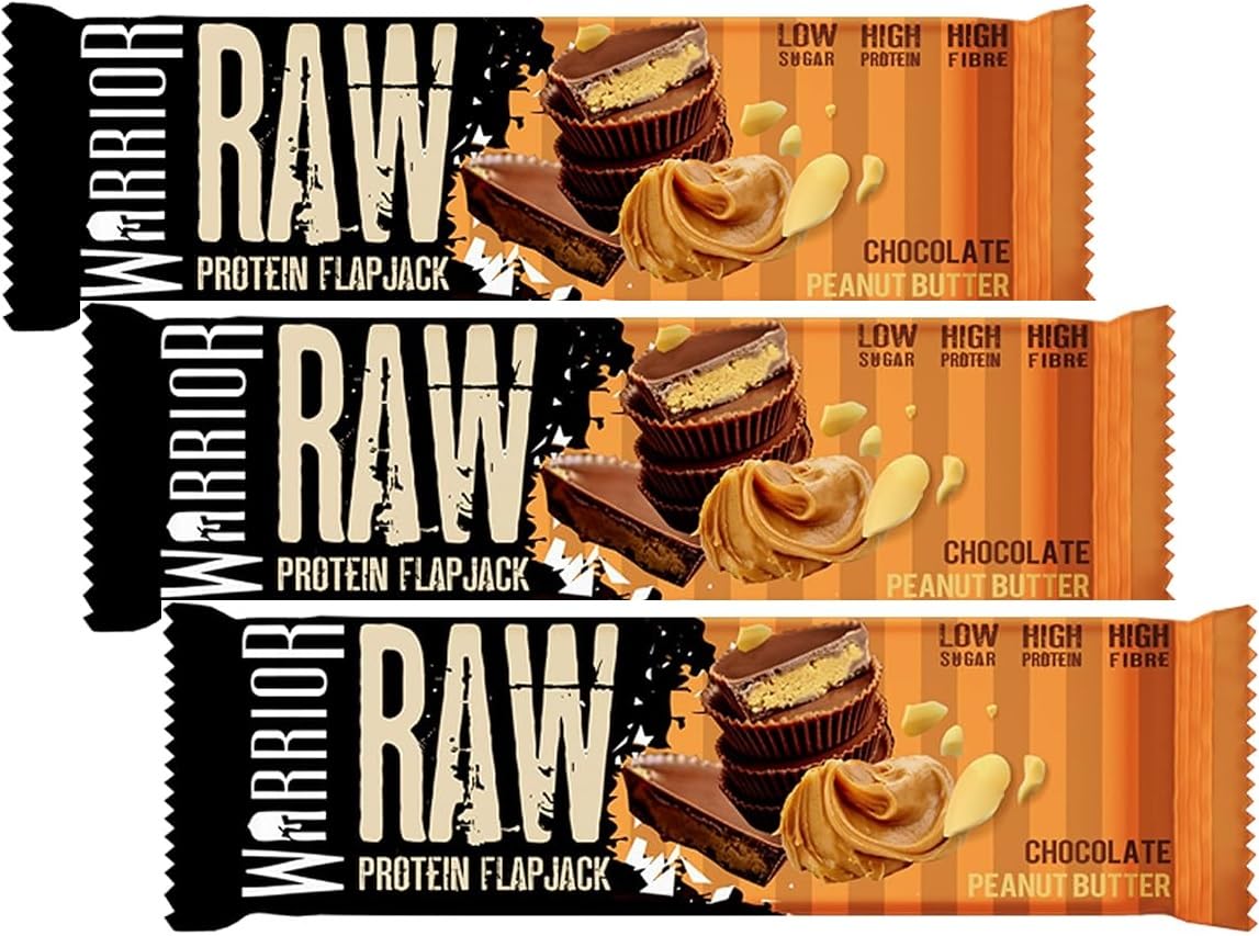 Warrior Crunch High Protein Bar - Chocolate Peanut Butter Flavor, 75g - 3 Pack - 20g Protein, Low Sugar, Delicious Chocolate Coating, Crunchy Texture, Perfect for Energy, Fitness, Keto-Friendly Snack