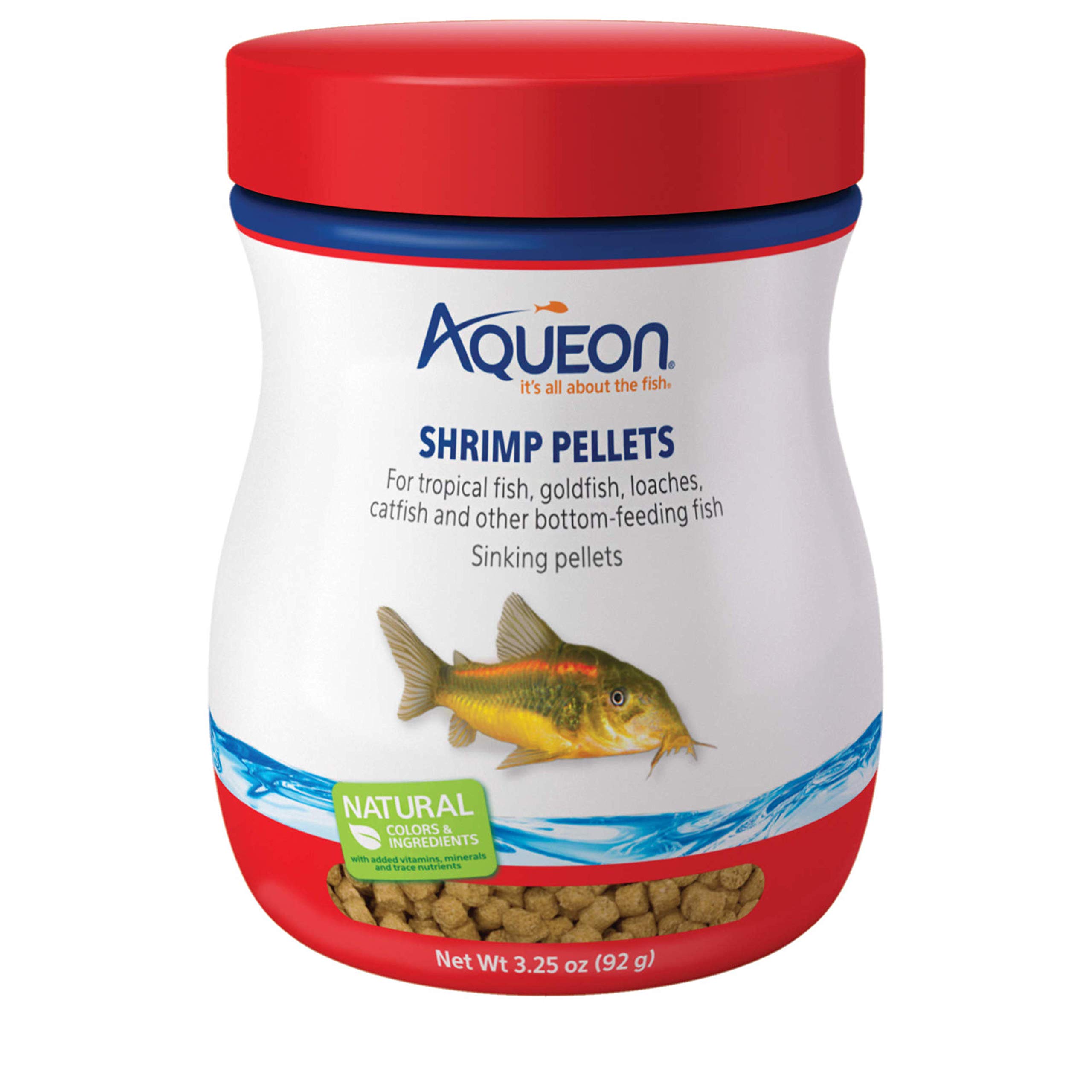 Aqueon06188 Shrimp Pellets Fish Food, 3-1/4-Ounce