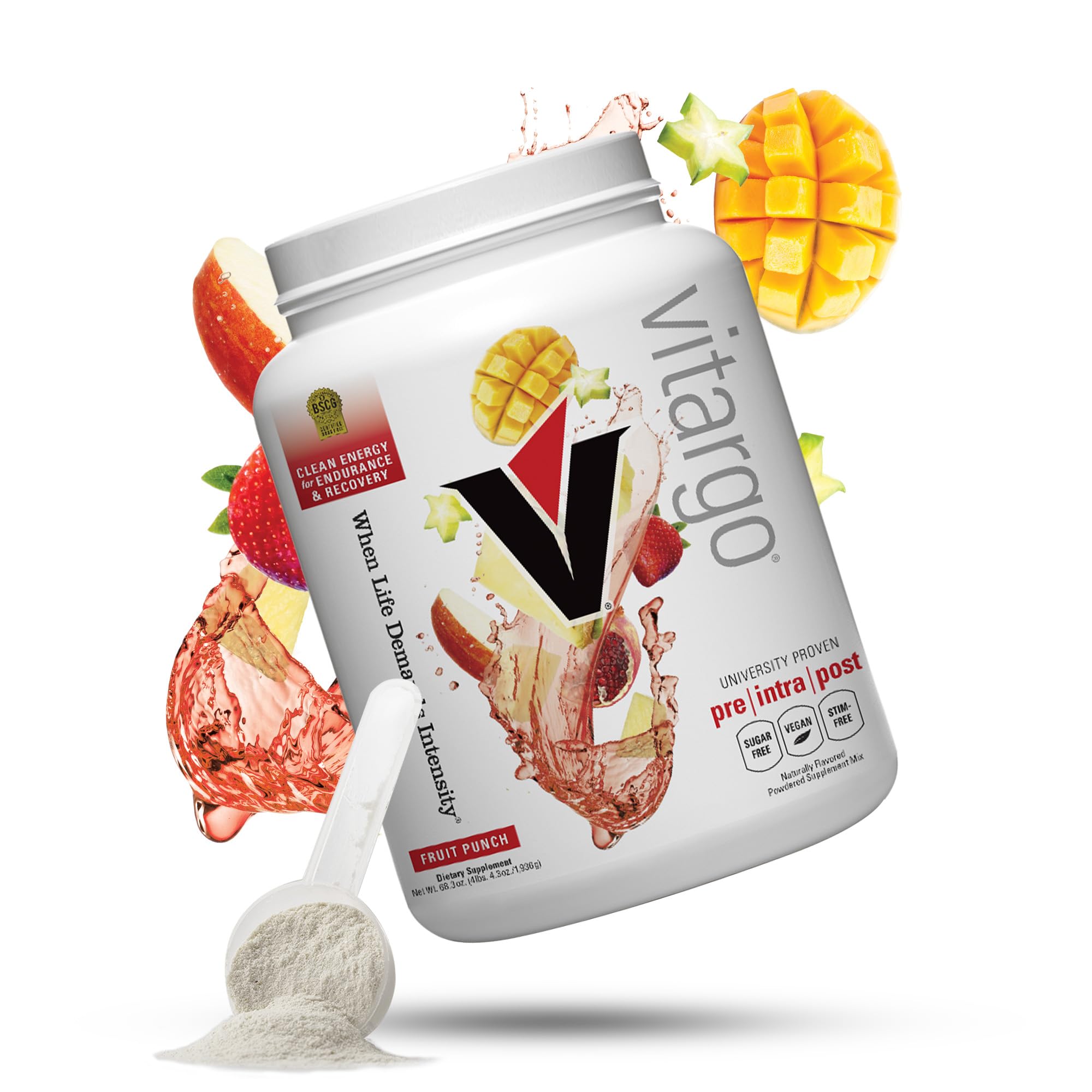 VitargoPremier Carbohydrate Fuel for Athletic Performance, Before - During - After Workout, Vegan and Gluten Free (Fruit, 50 Scoops) - Fruit