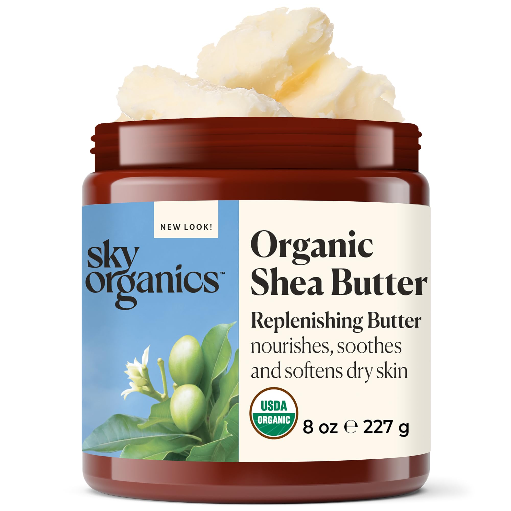 Sky Organics - Organic Shea Butter, 8 oz - Nourishes, Soothes, and Softens Dry Skin - Raw & Undefined - Essential Fatty Acids & Antioxidants - Natural, Vegan & Cruelty Free - Skin Care & Self Care