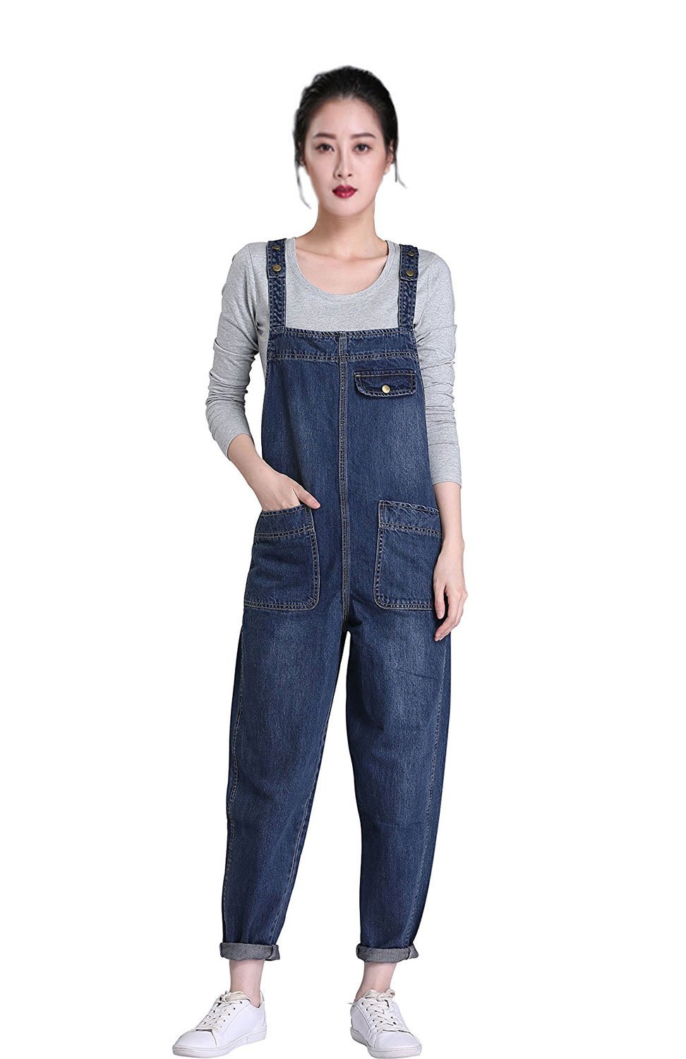 SoojunWomen's Casual Baggy Denim Bib Overall