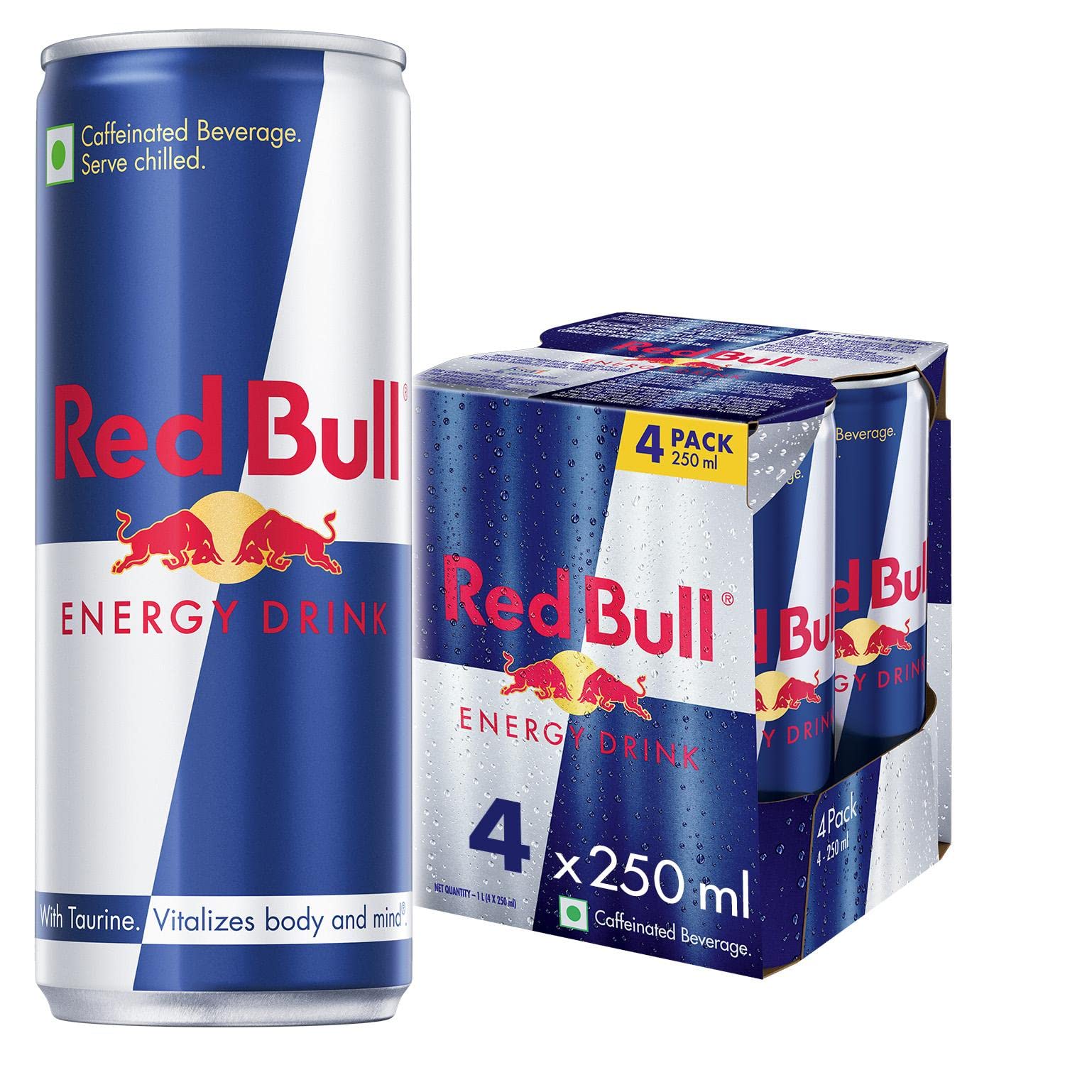 Red Bull Energy Drink, 250 ml, Pack of 4