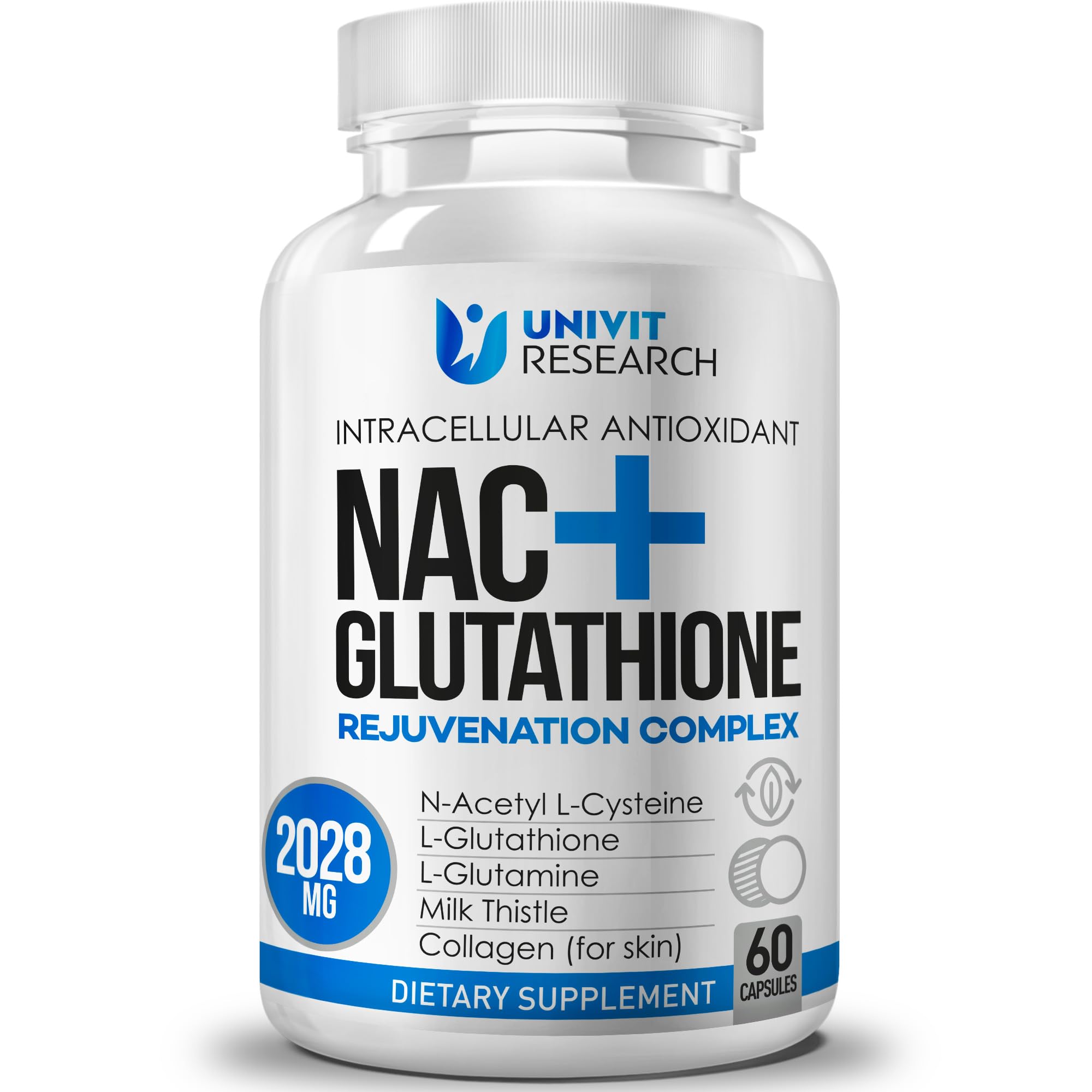 Advanced Complex-NAC Supplement (N-Acetyl L-Cysteine) 600mg with L-Glutathione 500mg and Milk Thistle Extract-Potent Antioxidant-Immune Function Support Respiratory Health-Promotes Liver Kidney Detox