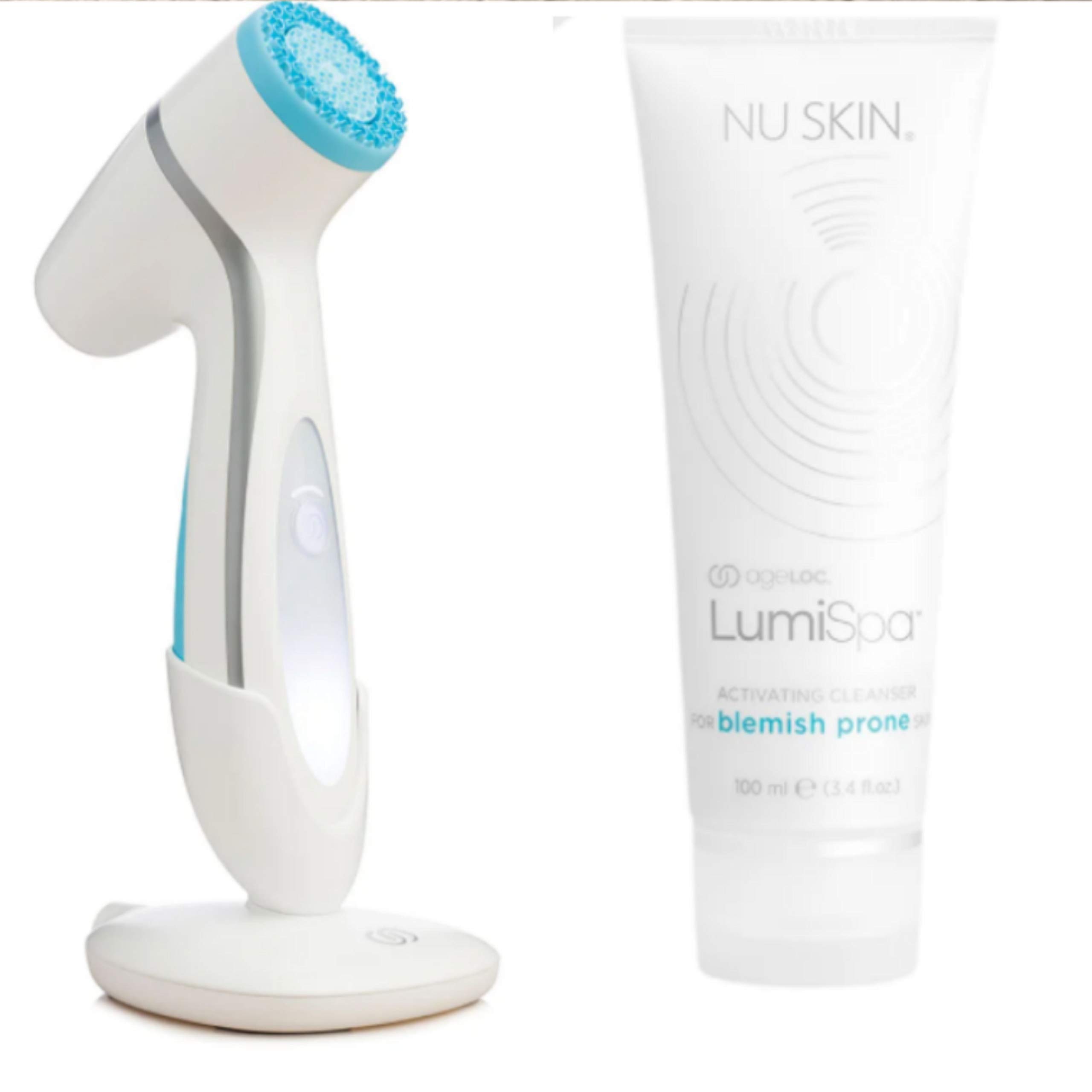 Nu Skin Lumispa Beauty Device Skincare Kit With Blemish Skin Cleanser- Purpose Blemish Skin Acne Pimples Age-Defying