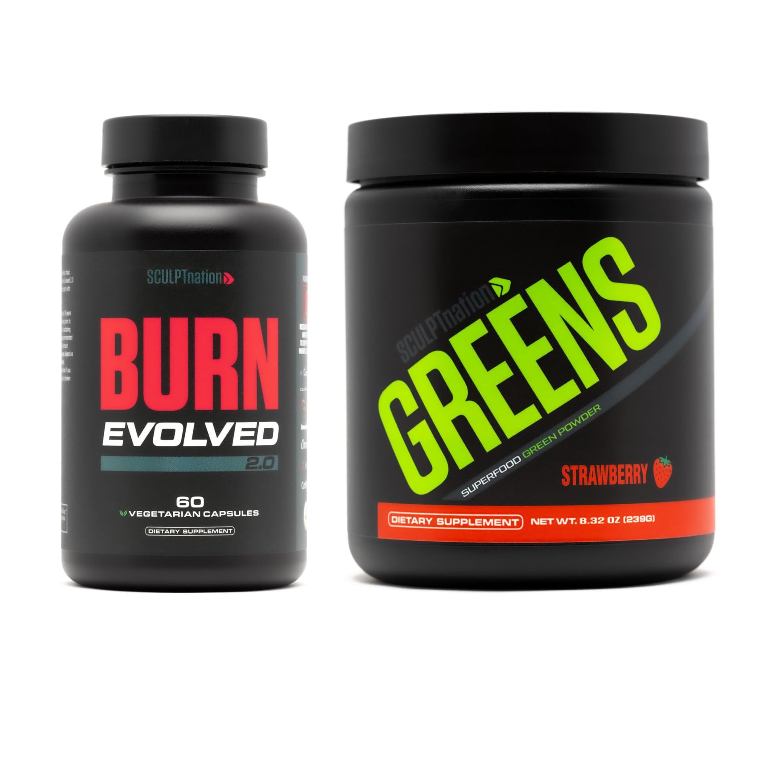 Sculpt Nationby V Shred Burn 2.0 and Premium Greens Strawberry Bundle