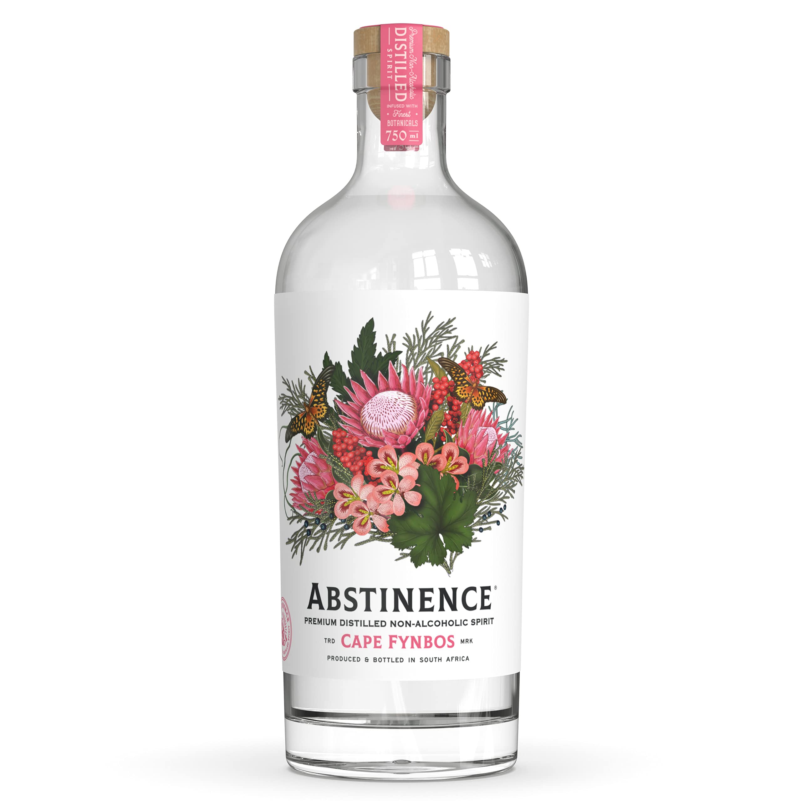 Abstinence Spirits Cape Floral - Award Winning Non Alcoholic Spirit for Zero Proof Drinks and Mocktails, Small Batch Distilled, Sugar-Free, Calorie-Free - 25.4 fl oz / 750ml