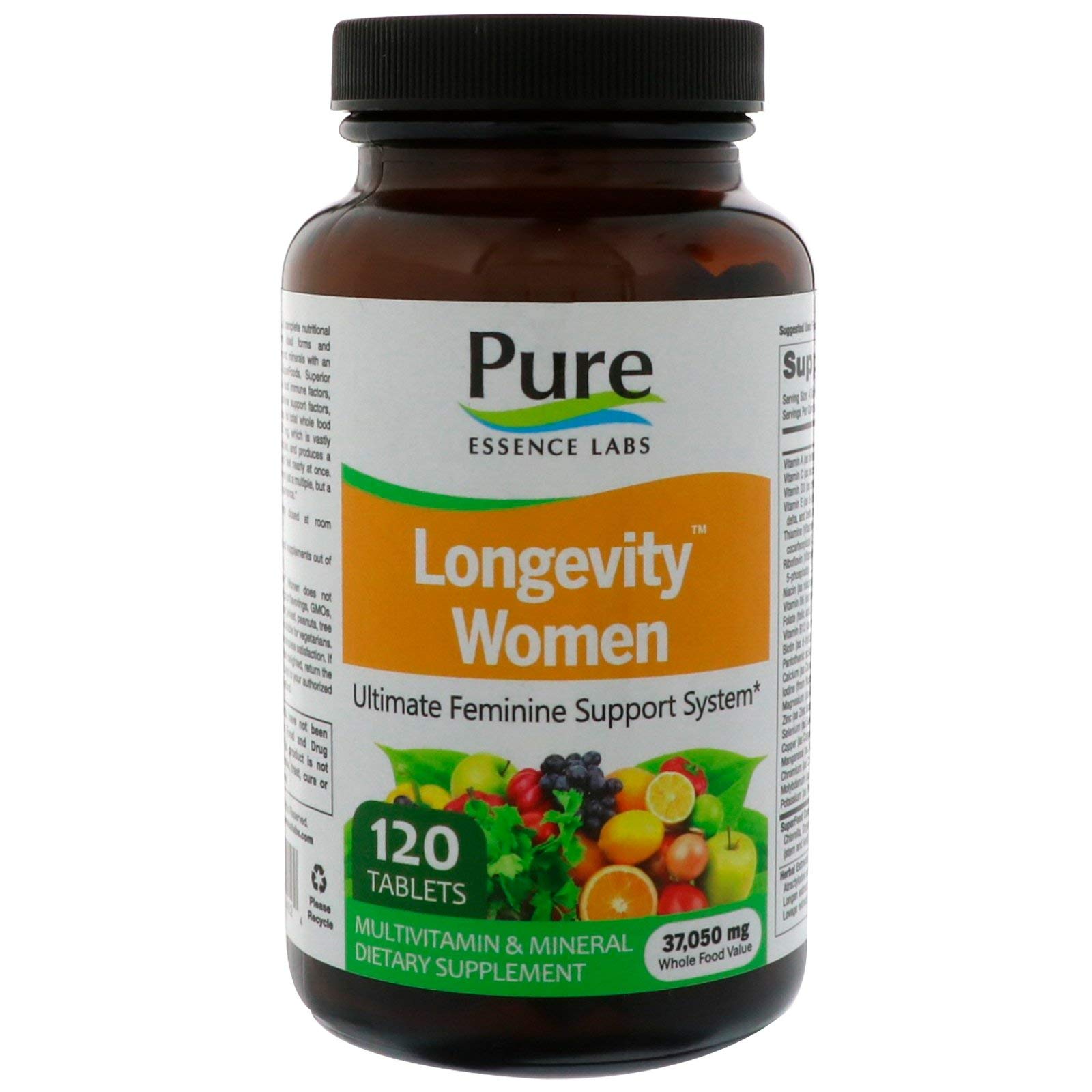 Pure Essence Longevity for Women over 40 Multivitamin - Vitamins with Superfoods, Whole Foods, Minerals, Antioxidants and Immune Support - 90 Tablets