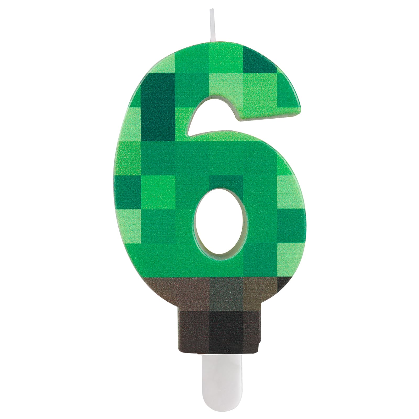 Yiran TNT Numbe 6th Birthday Numbe Candles,Pixel Green Number 6 Candles,Cartoon Gaming Birthday Candle for Boys Girls TNT Theme Party Supplies Decorations