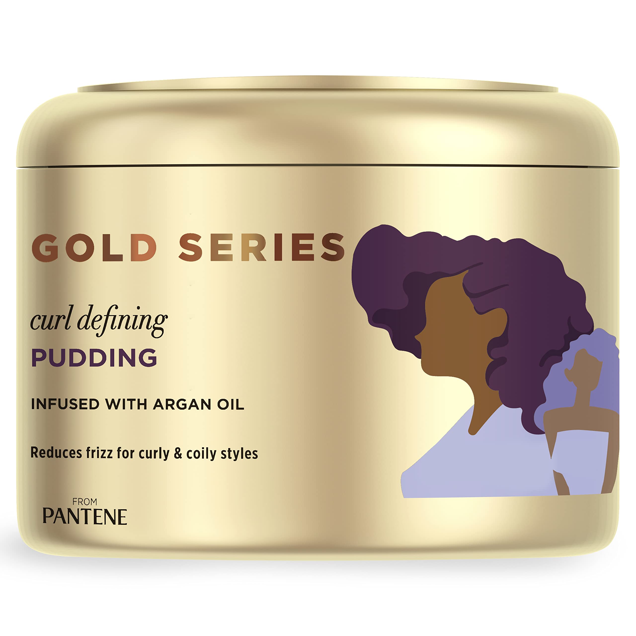 PanteneHair Cream Treatment, Sulfate Free Curl Defining Pudding, Pro-V Gold Series, for Natural and Curly Textured Hair, 7.6 fl oz