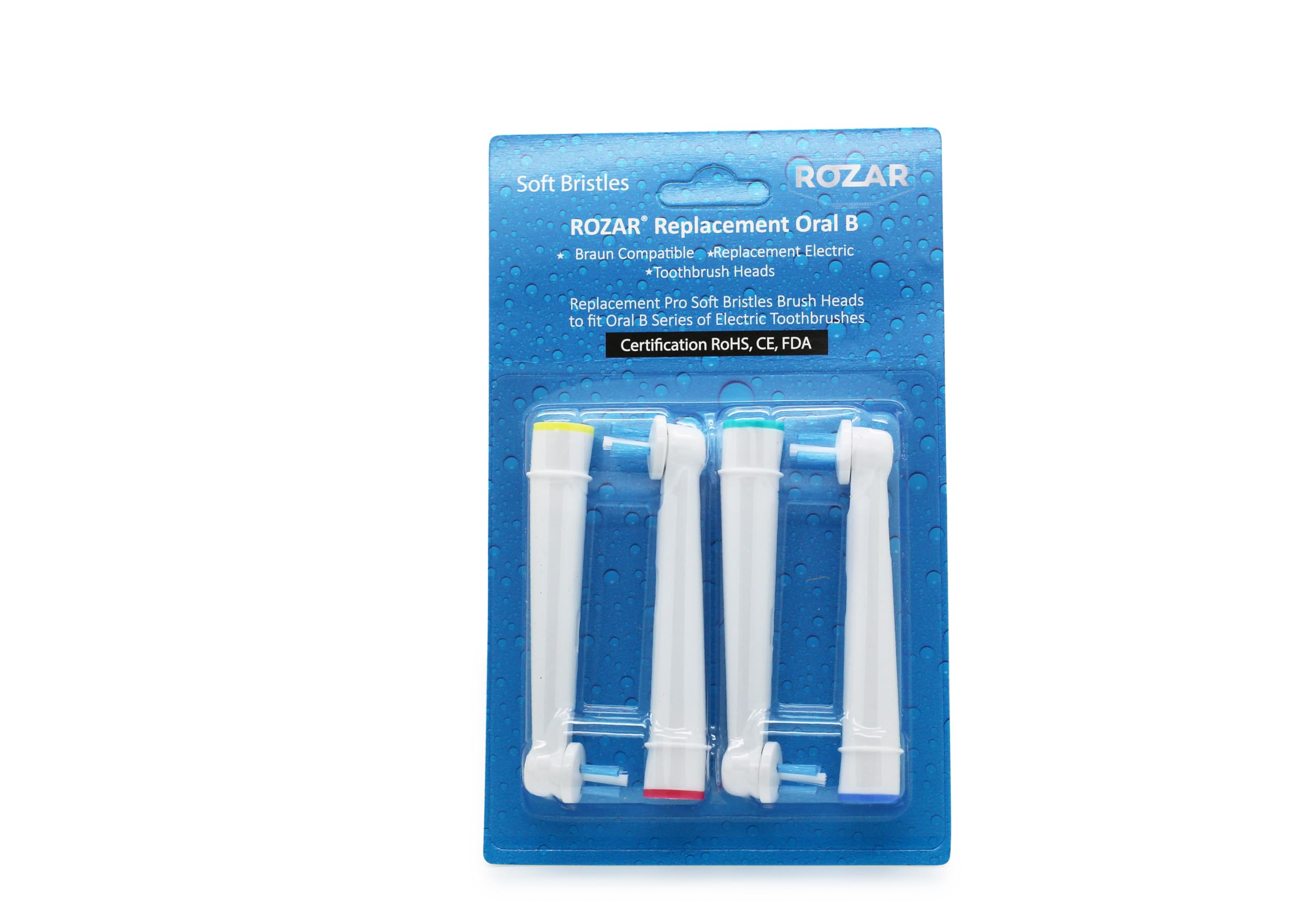 Oral-B Braun Compatible Interspace Electric Toothbrush Head, Deep Plaque Remover, Rozar Pack of 4, Cleans Between Teeth