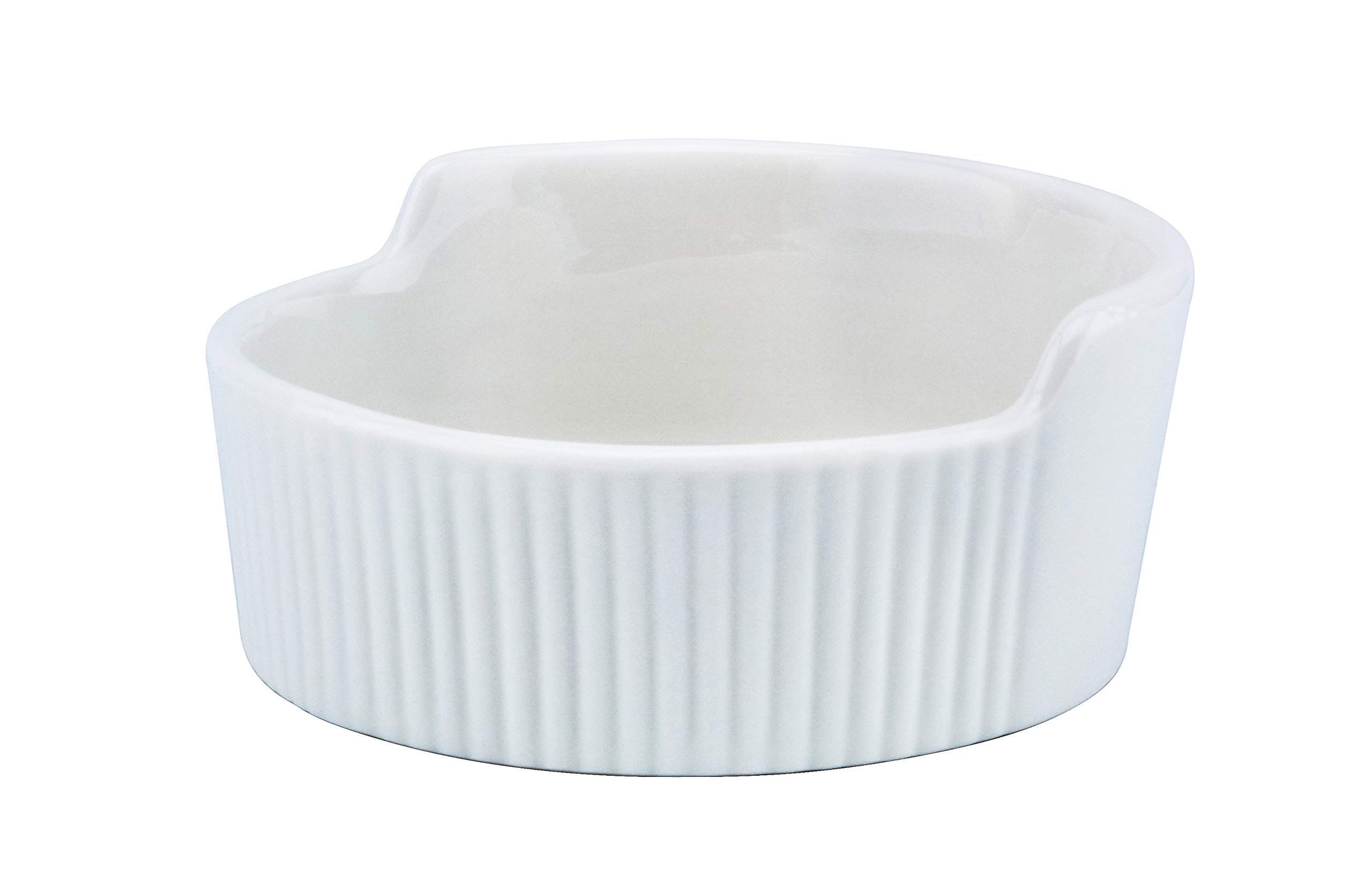 Shallow Bone China Porcelain Ceramic Serving Bowl - 10x4cm, White