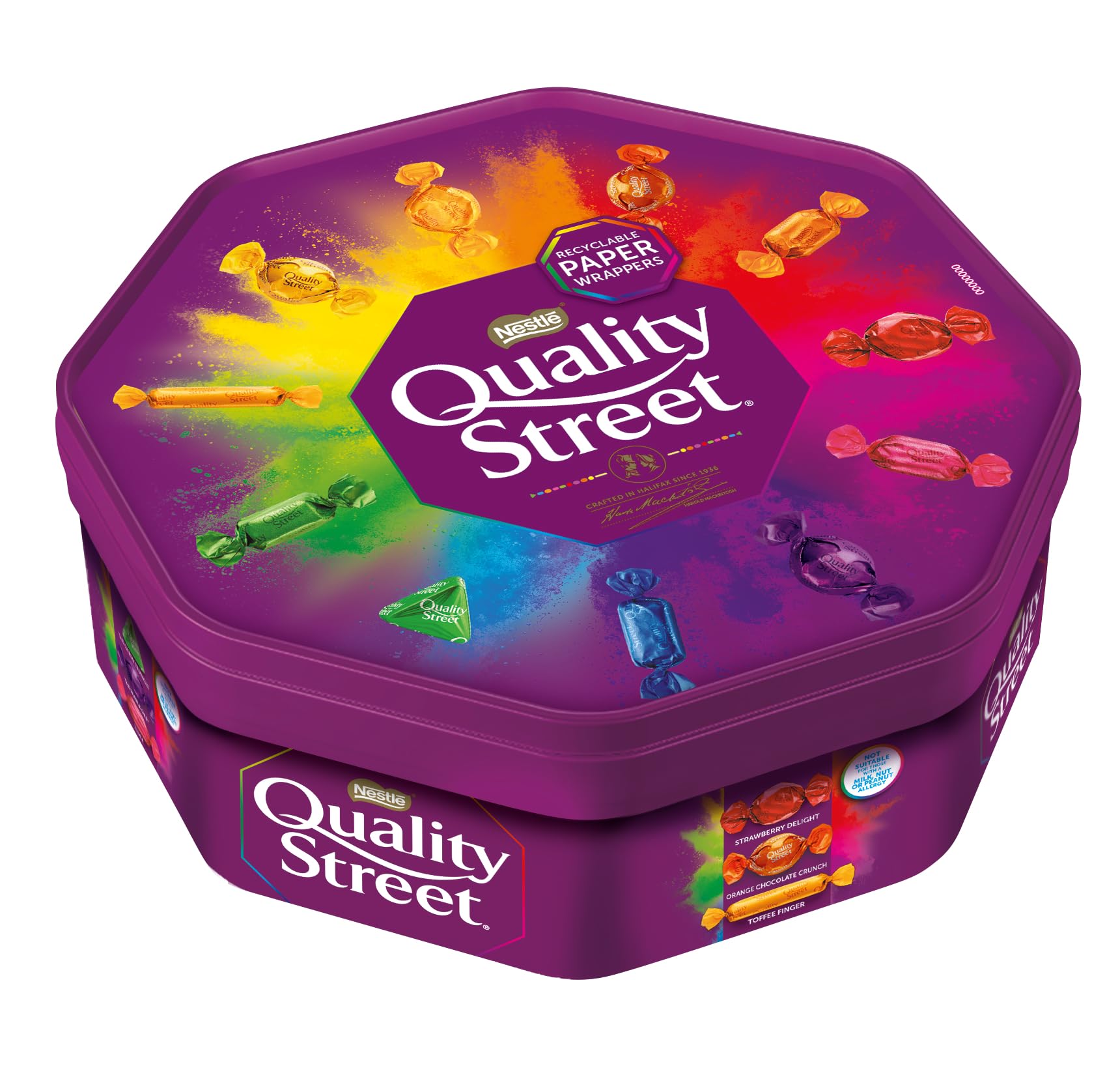 Nestle Quality Street Tub 600g, Assorted milk and dark chocolates and toffees