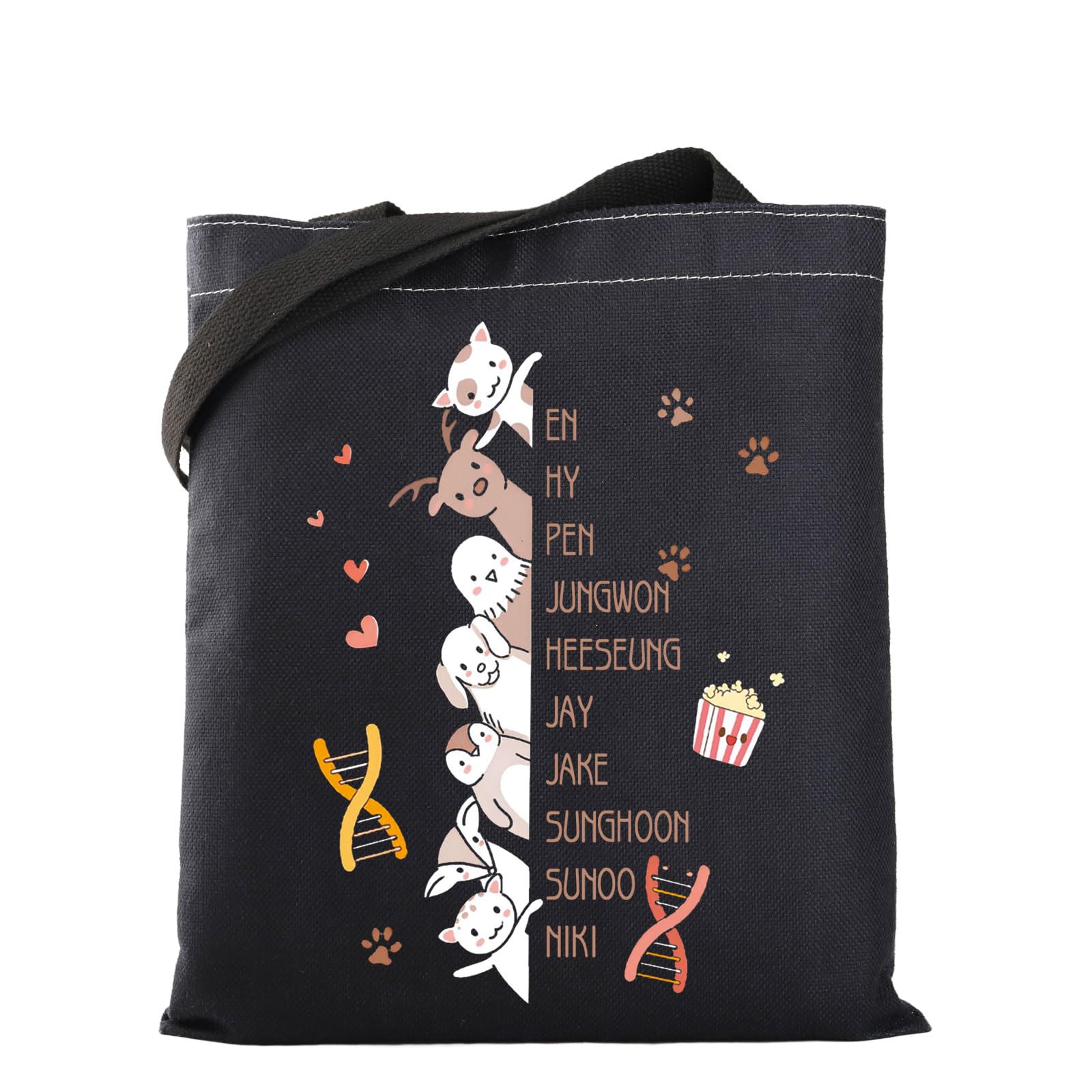 WSNANG Korea Boy Group ENHA Gifts New Album Canvas Tote Bag Gift for Kpop Fan K-POP Lovers Tote Bag Gift K-POP Music Merch