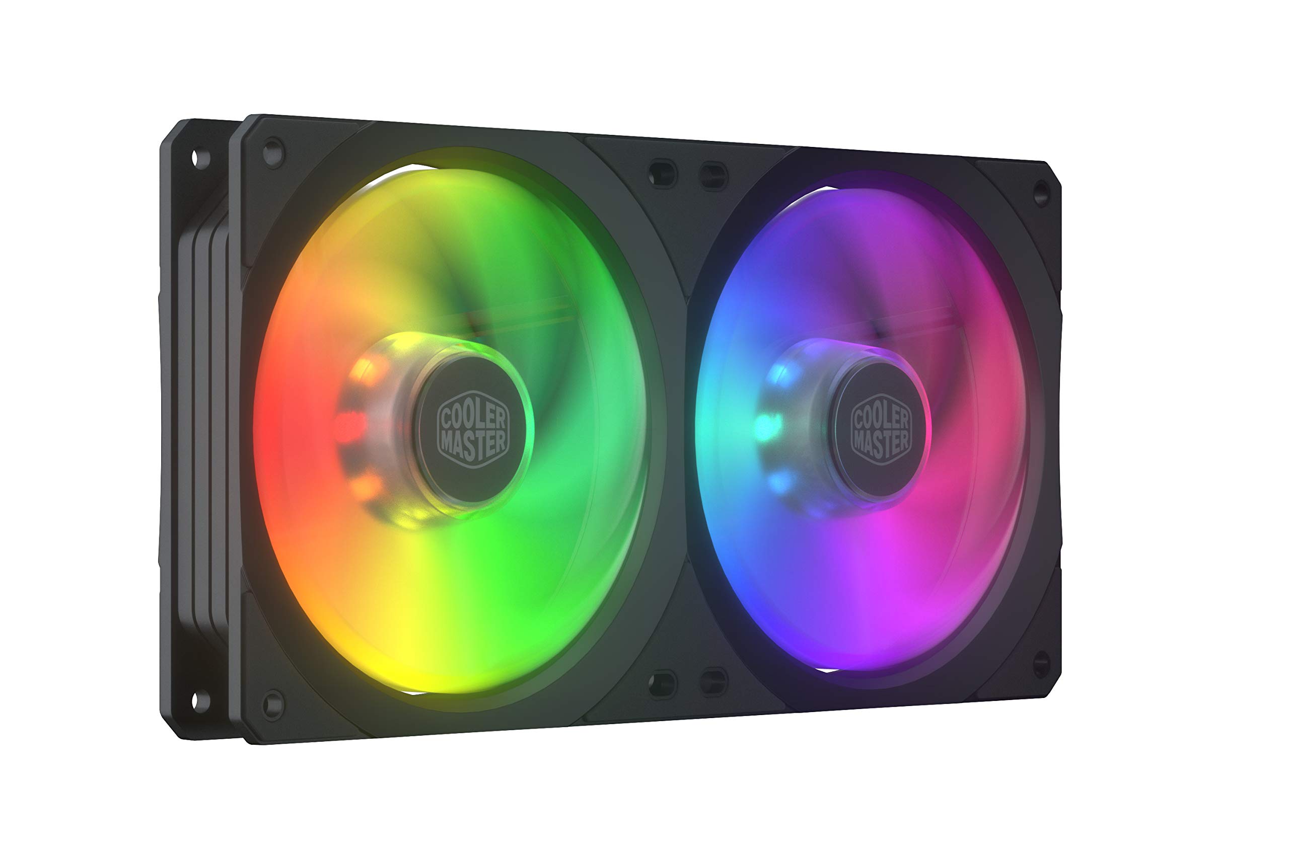 Cooler Master MasterFan SF240R ARGB Case & Cooling Fans -Easy-to-Install Square-Frame Design with Hybrid Blades, Vibration Dampening Padding, and ARGB Lighting Customization - 240mm Frame