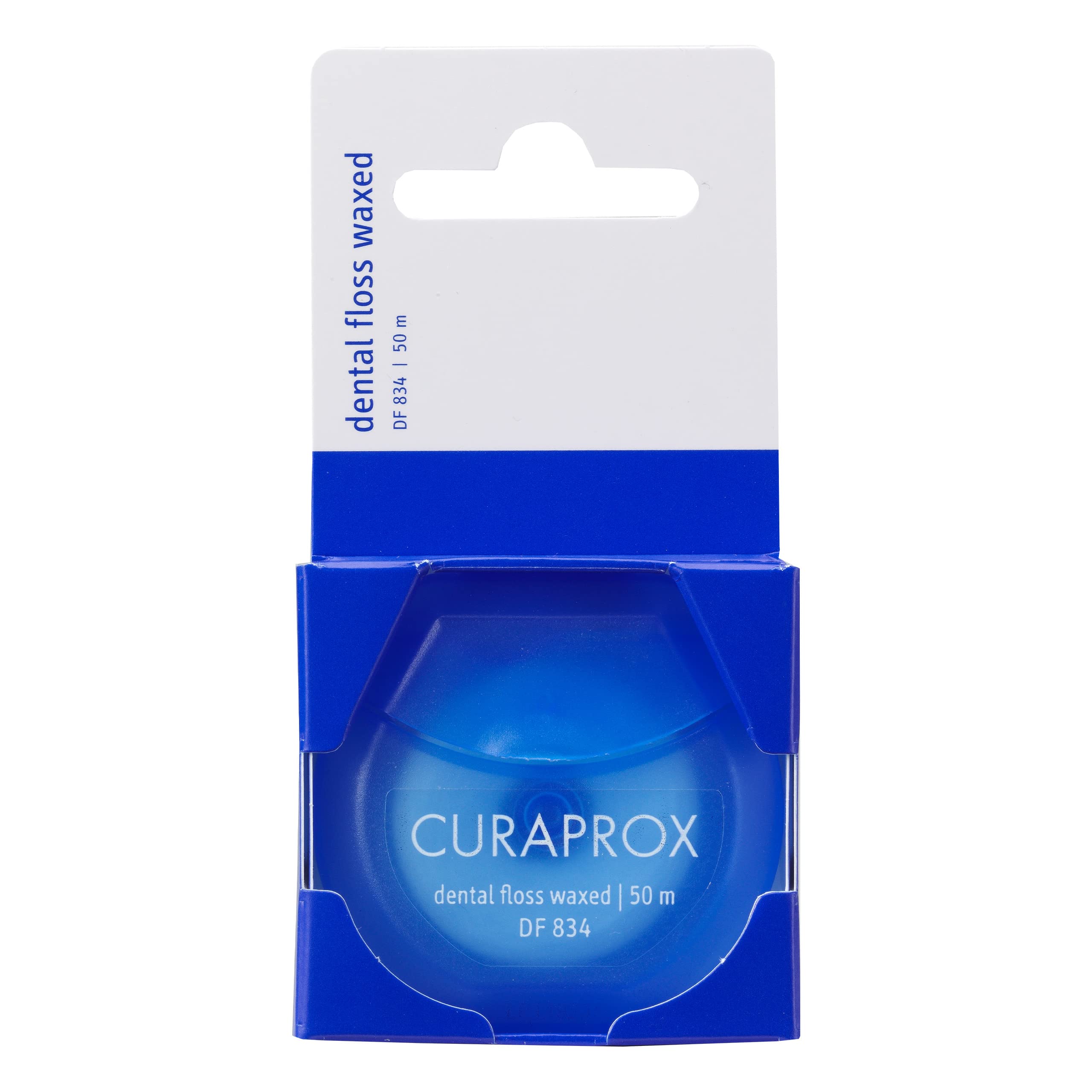 Curaprox DF 834 Waxed Mint Dental Floss in Dispenser, 50 m