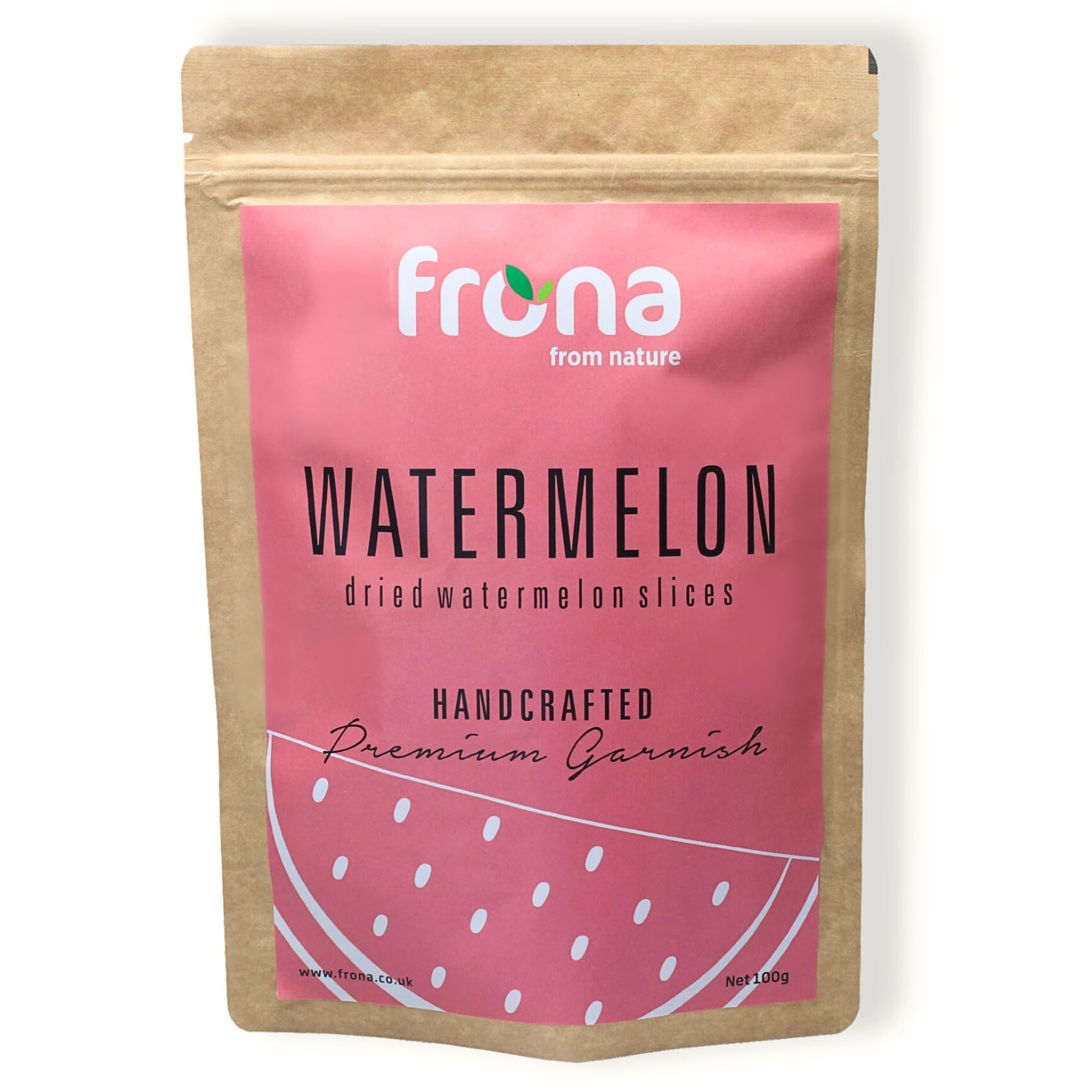 FronaDried Fruit, Cocktail Garnish Slices I Dehydrated Fruit - 100g Pouch (Watermelon)