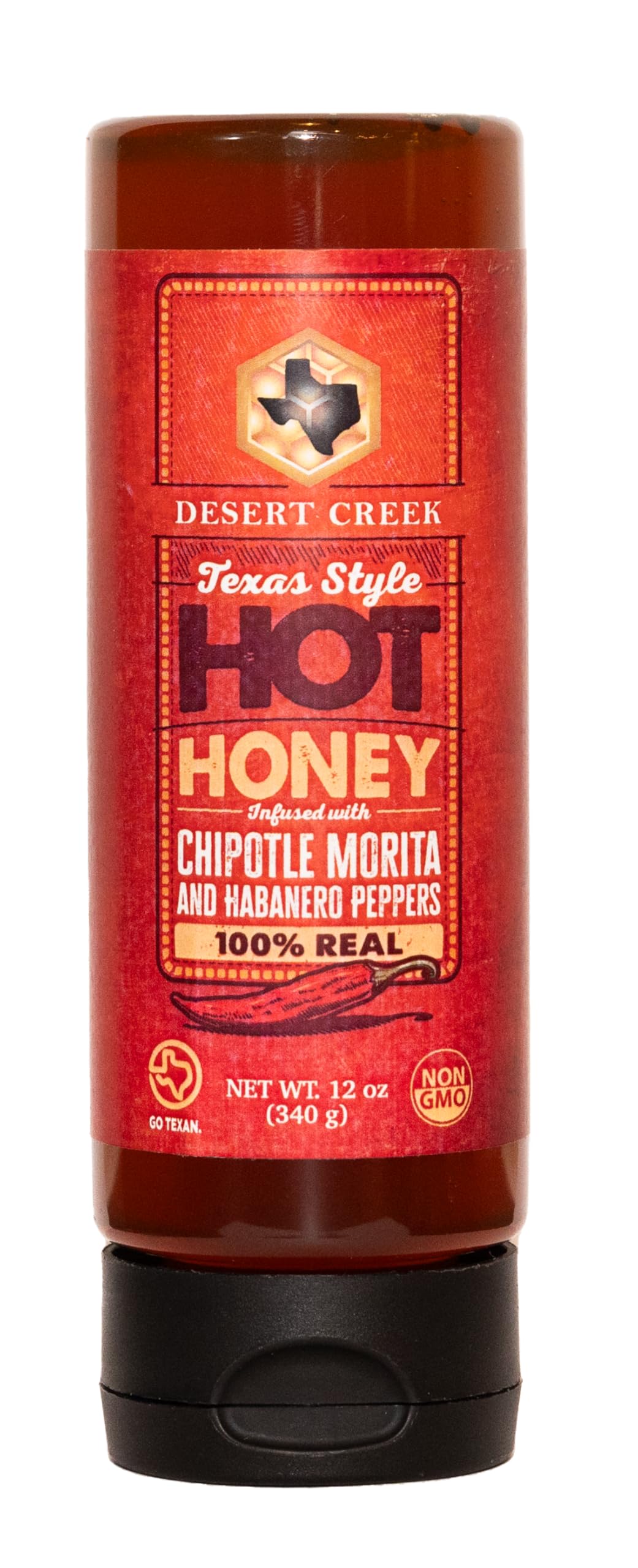 Texas Style Hot Honey, 12oz with Chipotle Morita and Habanero by Desert Creek