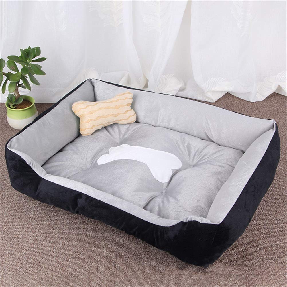 GANE Pets Bed Dogs Cats Bone Warm Products for Small Medium Large Soft for Washable House for Puppy Cotton Kennel Mat,45X30X15Cm,45X30X15Cm