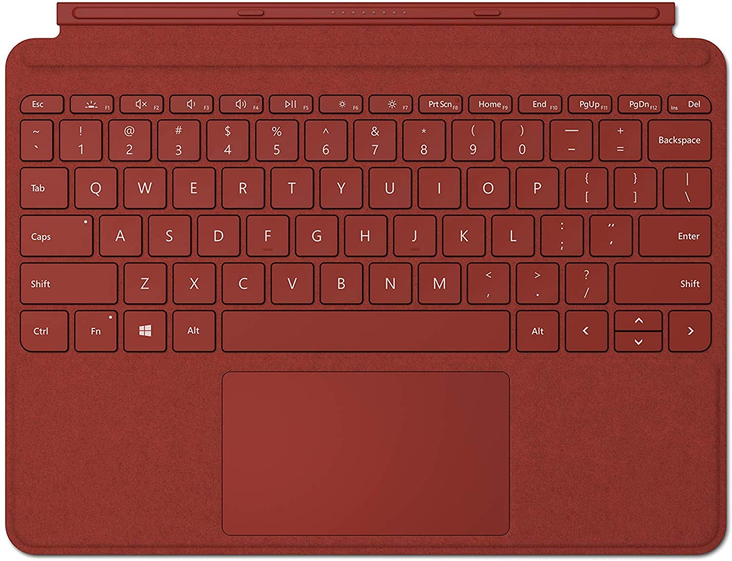 Microsoft Surface GO Signature Type Cover with Keyboard, English & Arabic Keyboard, Poppy Red Color - [KCS-00097]