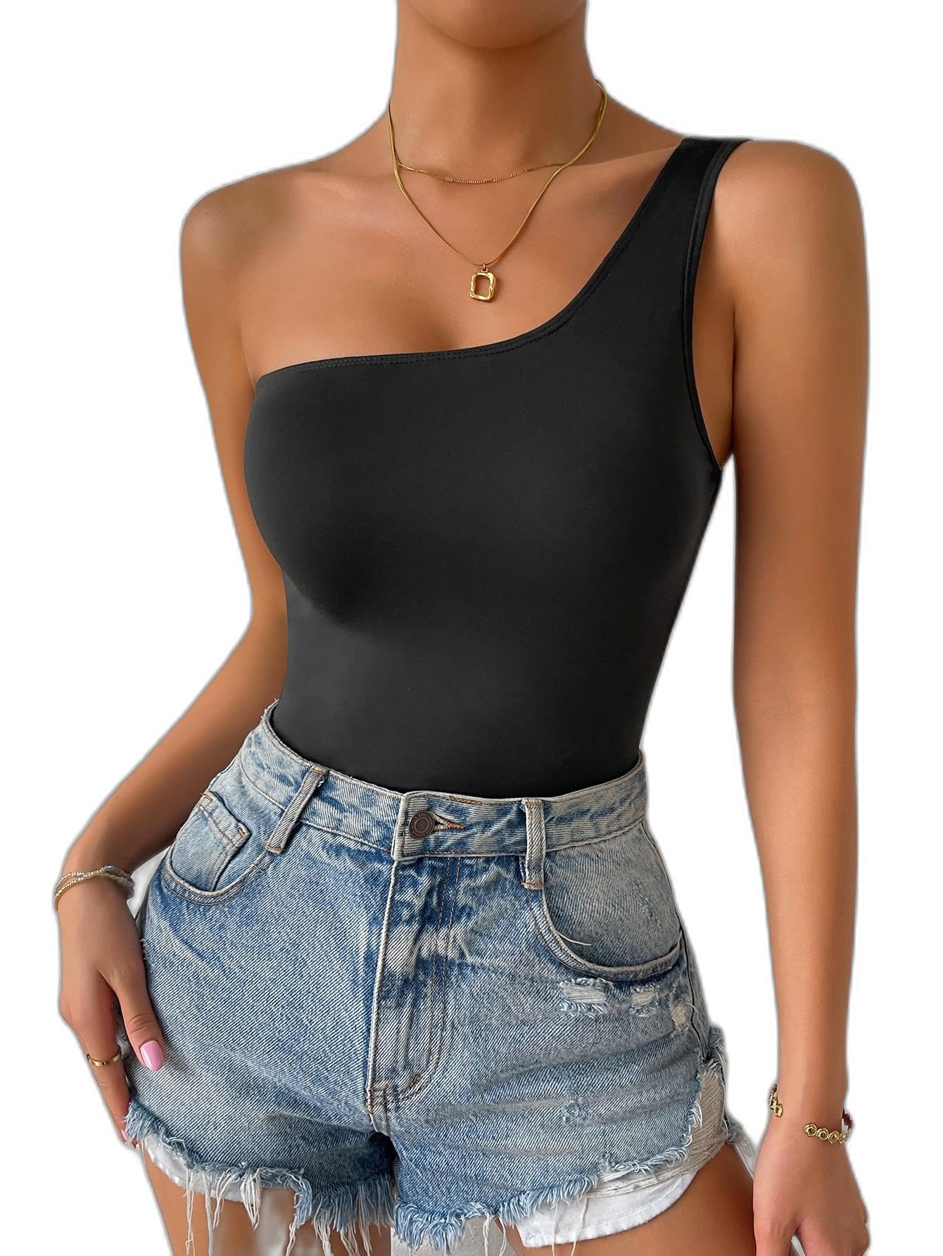 Women SXY One Shoulder Slim Fit Bodysuit