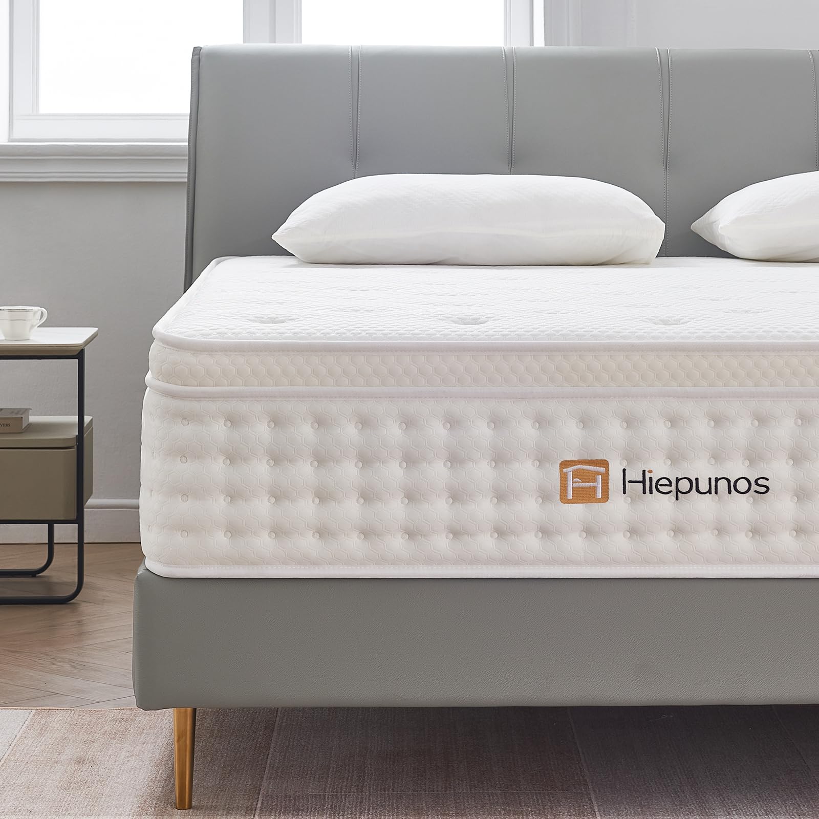 HPLS King Mattress, 10.2 INCH Hybrid Mattress with Pocket Sprung, 5FT King Size Mattress with Breathable Foam and Soft Fabric, Ergonomic Pressure Reducing Mattress Improve Sleeping(150x200x26cm)