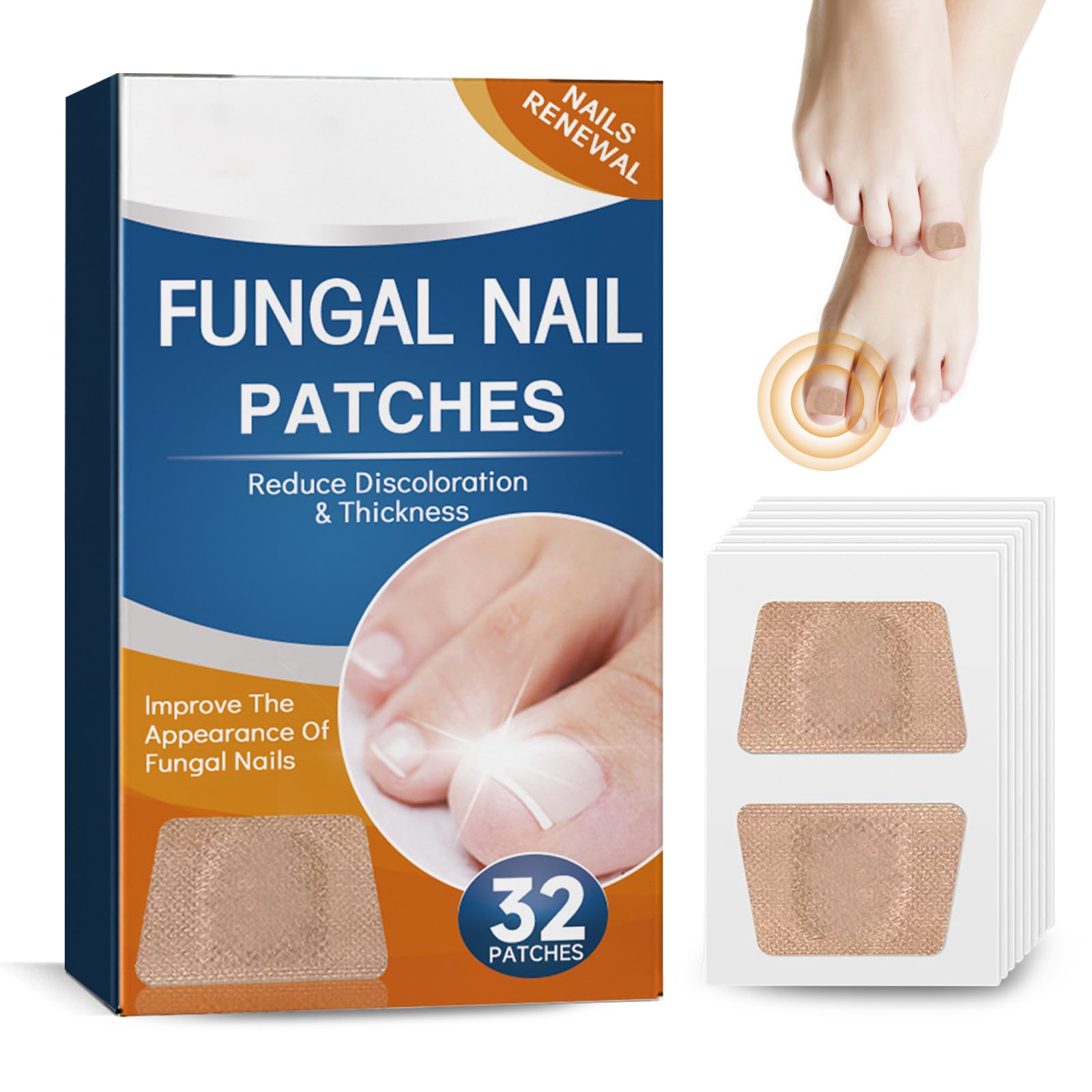 RoserRosePack of 32 Toenail Correction Patch, Split Nail Repair Strengthening Nails, Nail Digging Repair Plasters for Damaged Nails and the Appearance of Discoloured Nails