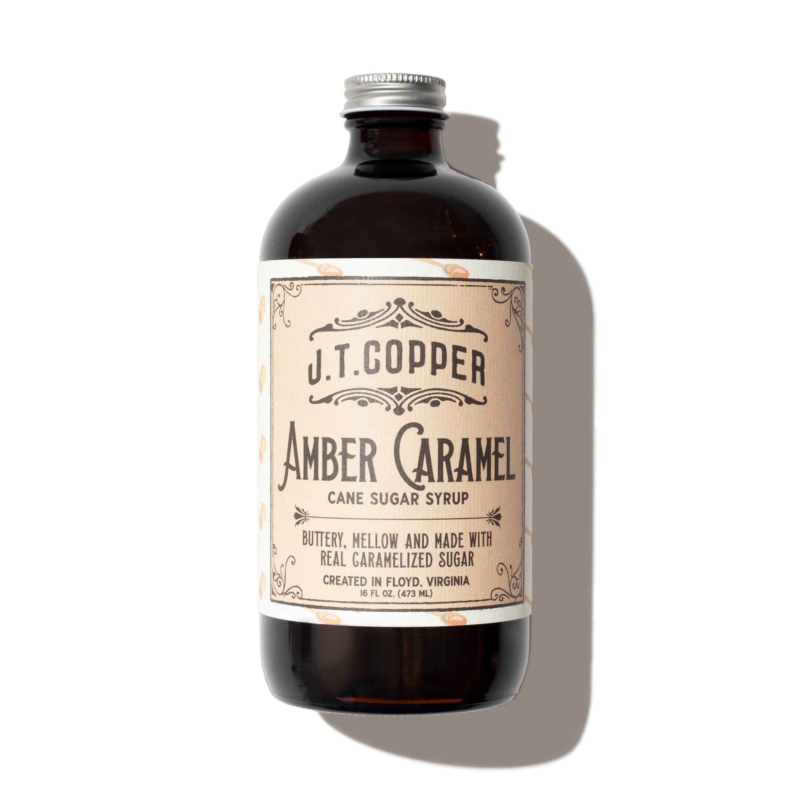 JT Copper, Amber Caramel Syrup, 16oz Bottle