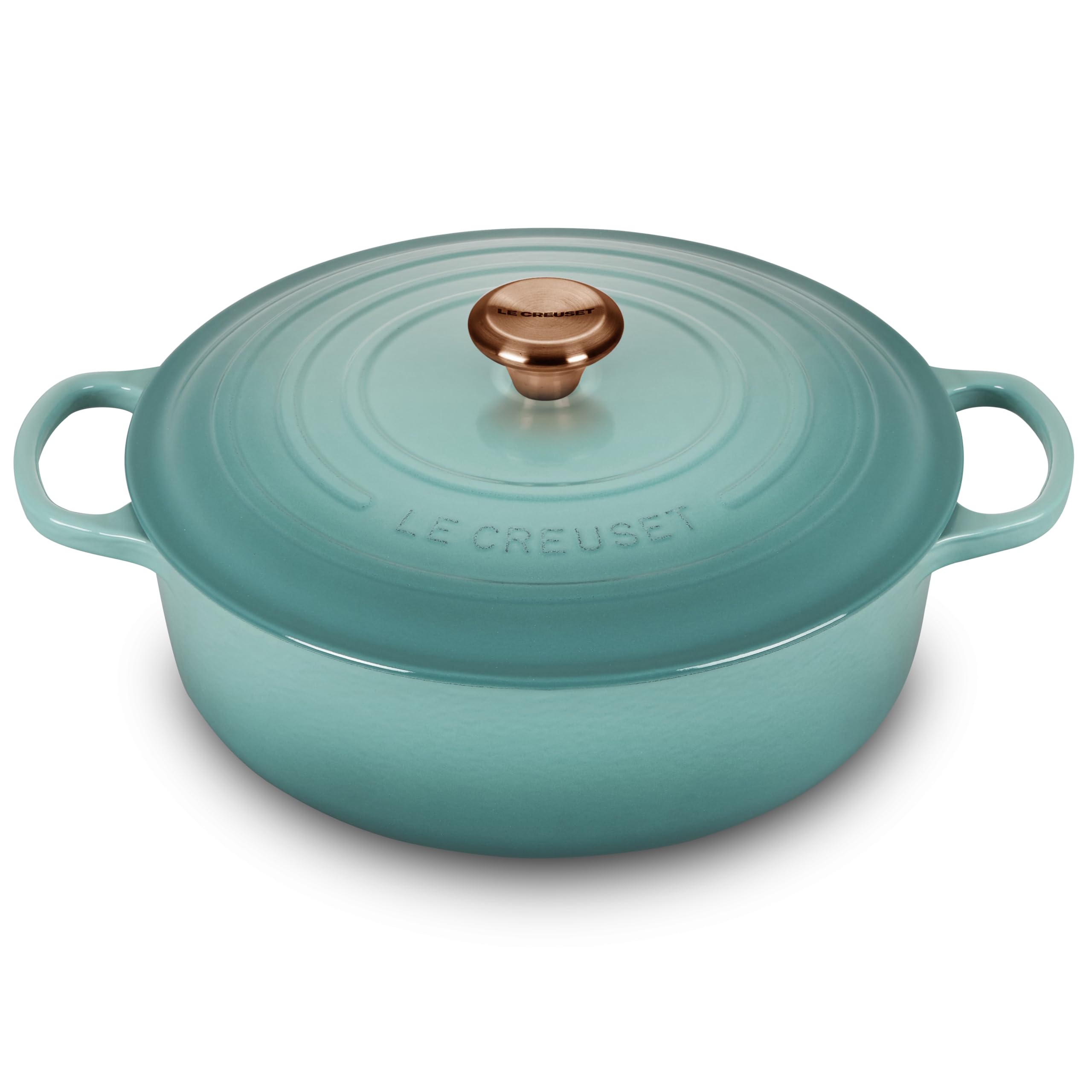 Le CreusetSignature 6.75-quart Round Wide Oven with Copper Knob - Enameled Cast Iron (Caribbean)