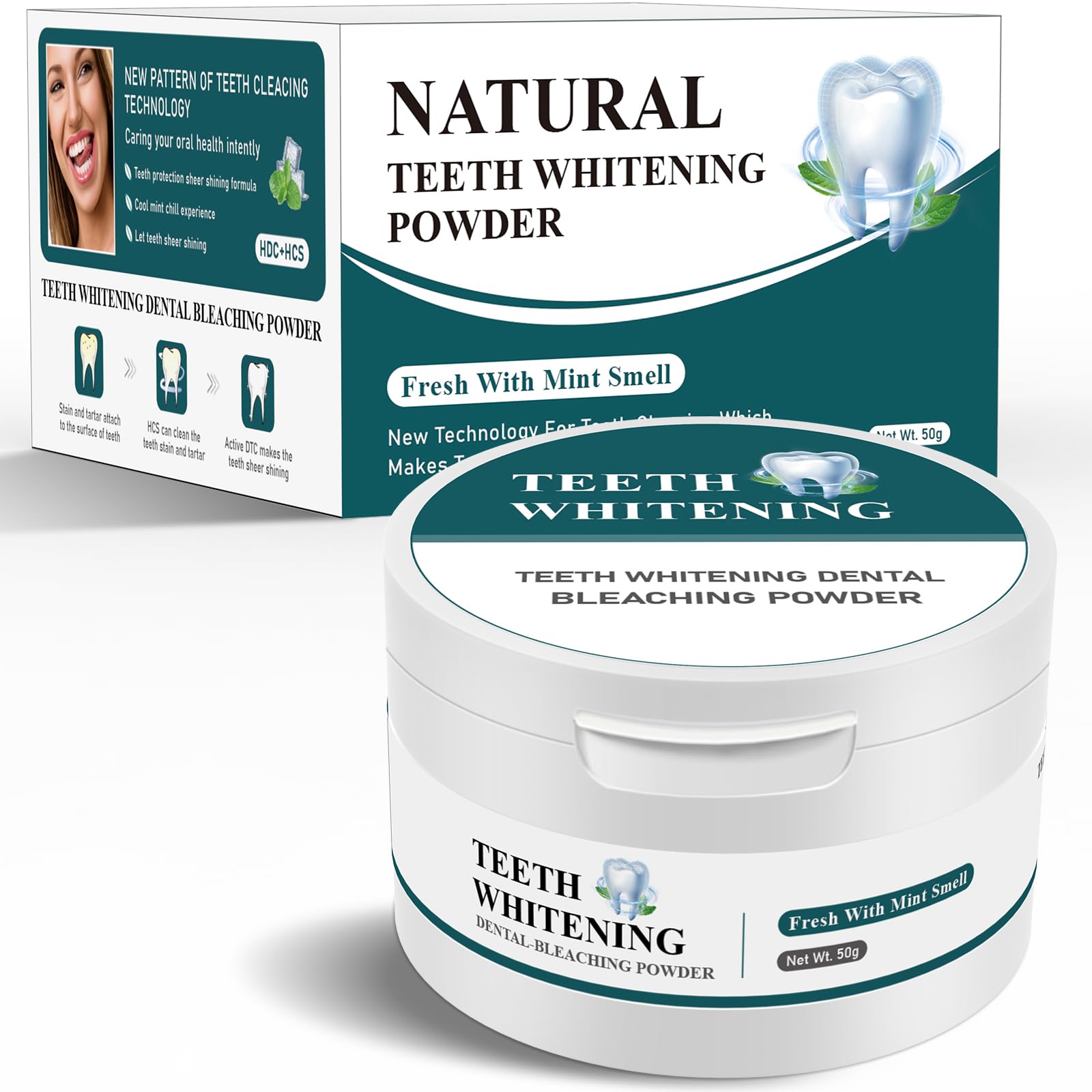 Teeth Whitening Powder: 10 Month Supply | Natural Tooth Powder | Remineralizing Teeth Whitening Powder | Toothpaste Power | Enamel-Safe & Sensitivity-Free | Cool Mint Flavour | Removes Years of Stains