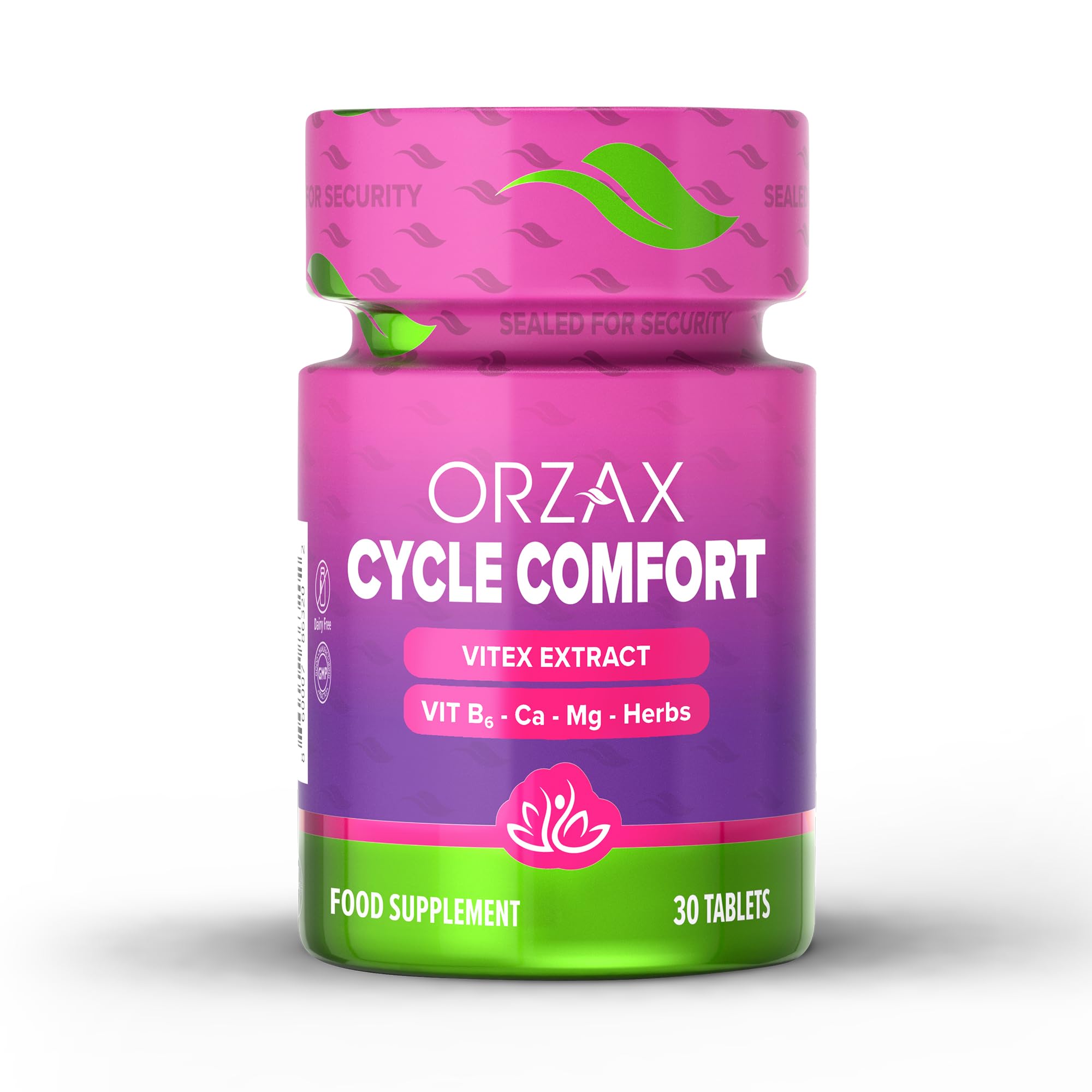 ORZAXPMS Support Supplement for Women - Supports Hormone Balance, Menstrual Period Cramps, Energy, and Mood - Cycle Comfort with Vitamin B6, Panax Ginseng, Calcium, and Magnesium - 30 Tablets