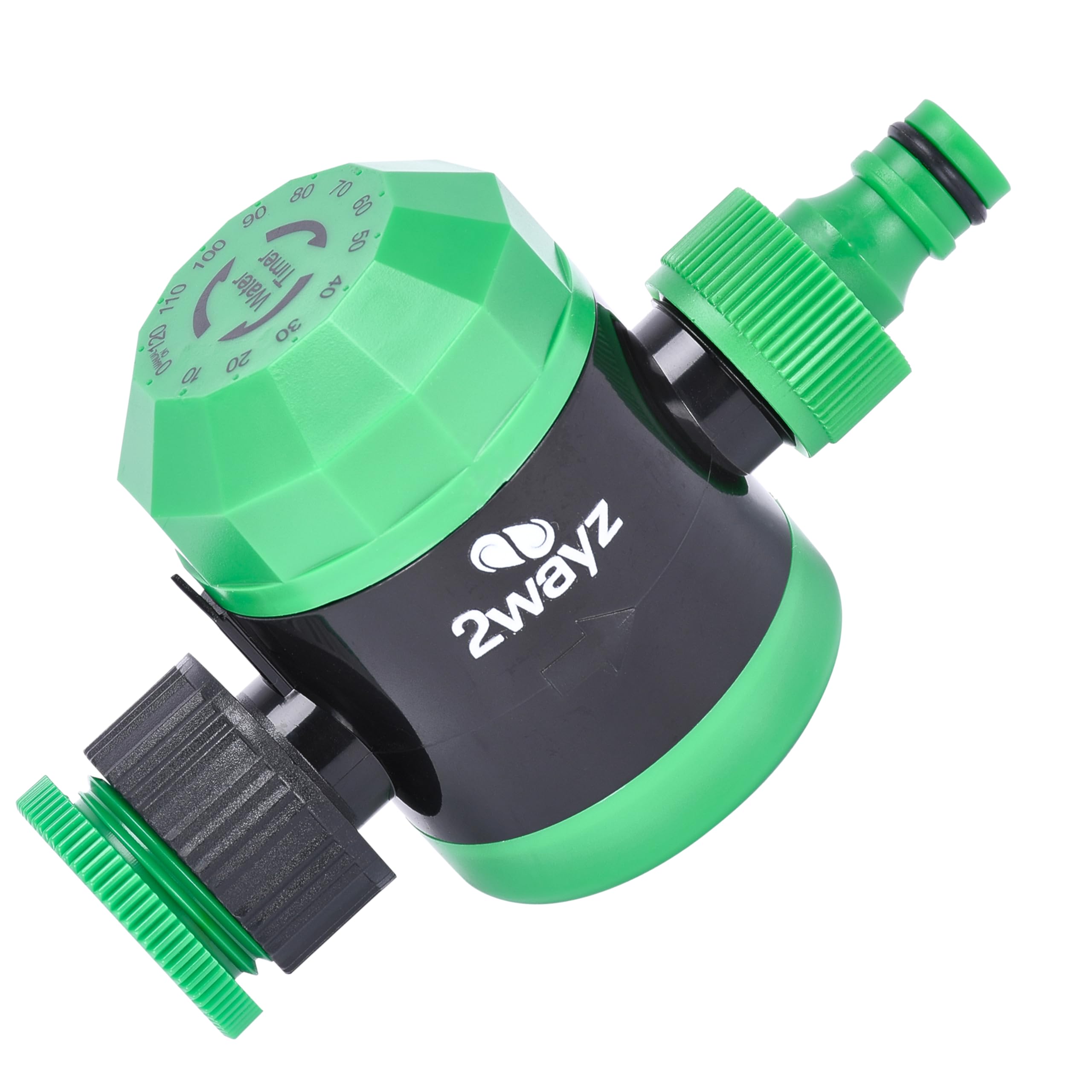 2wayz Mechanical Water Timer - Save Water, Time Up to 120 Minutes - Durable Construction, No Batteries Required -3/4" IPS Thread / 14 Threads per inch - Irrigation Timer- 5.5x2.3 inches - Green