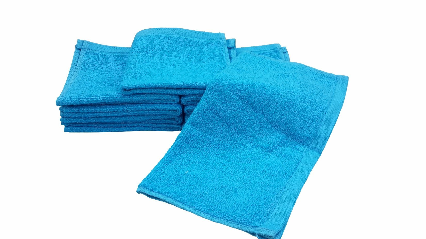 DIVINE OVERSEAS Premium 100% Cotton/Soft/Highly Absorbent Zero Twist (Pack of 10 Face Towels, Sky Blue)