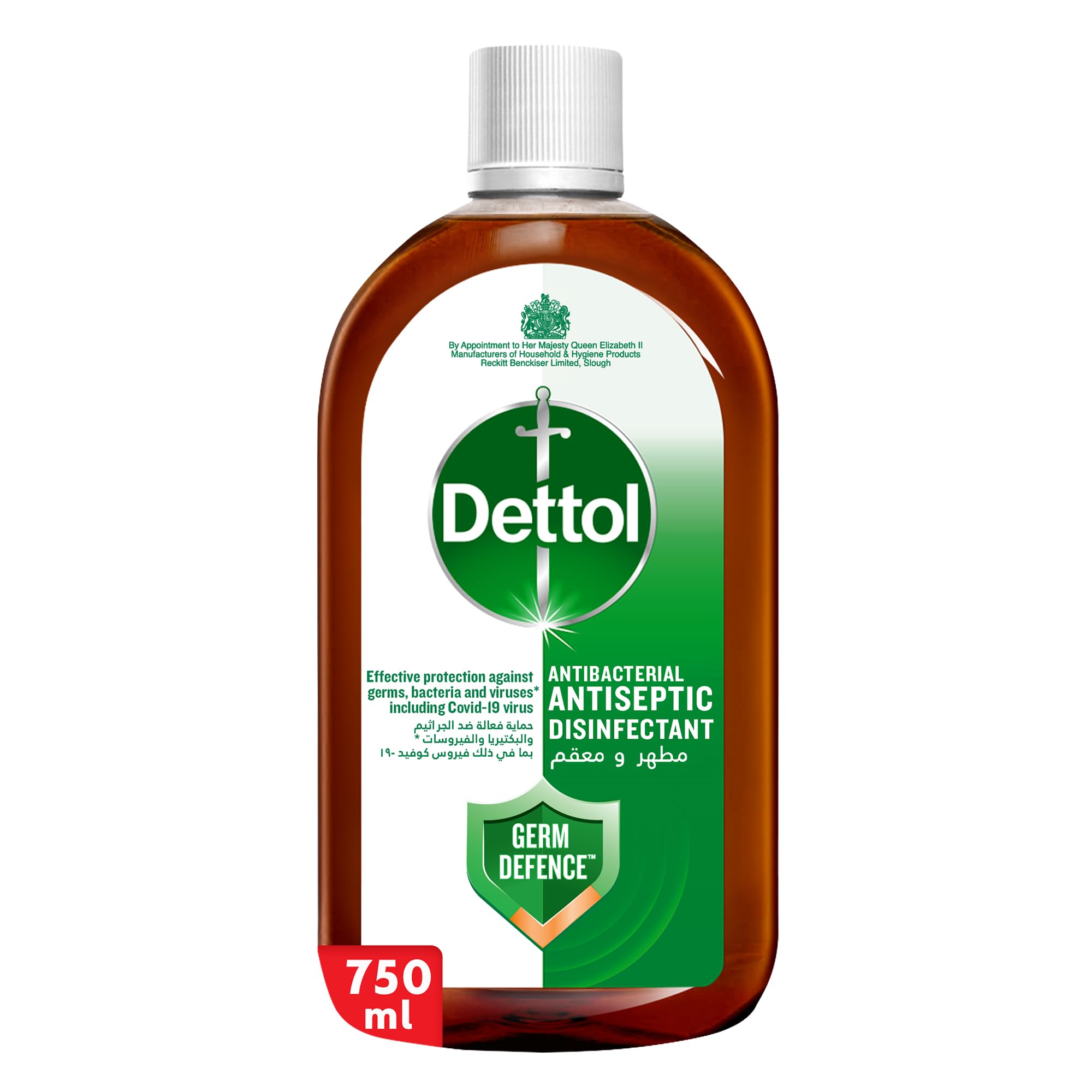 Dettol Antiseptic Antibacterial Disinfectant Liquid for Effective Germ Protection & Personal Hygiene, Used in Floor Cleaning, Bathing and Laundry, 750ml (Packaging may vary)