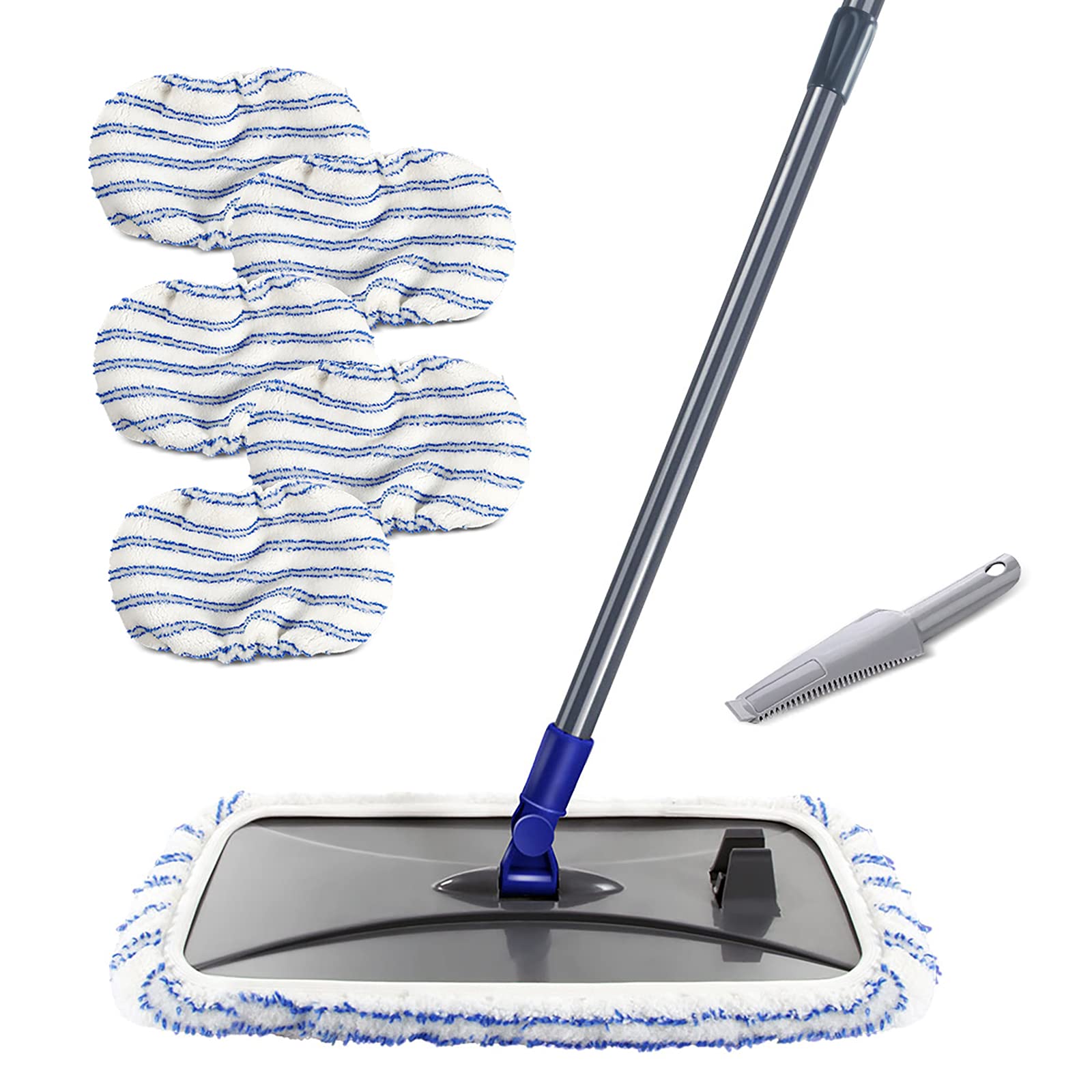 Large Area Flat Mop with 2 Mop Pads 360 Degree Magic Microfiber Floor Mop for Hardwood Floors Masthome