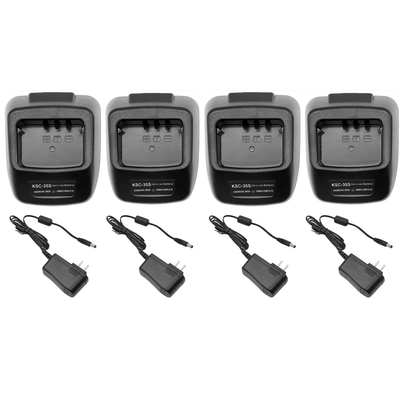 (4PCS) KSC-35S Charger [2023 Upgraded] for Kenwood Radi TK-2200 TK-2202 TK-2300 TK-2302 TK-2307 TK-3200 TK-3202 TK-3207 TK-3400 TH-K20 TH-K20A TK-2000 TK-3000 KNB-45L KNB-63L KNB-65L Battery Charger