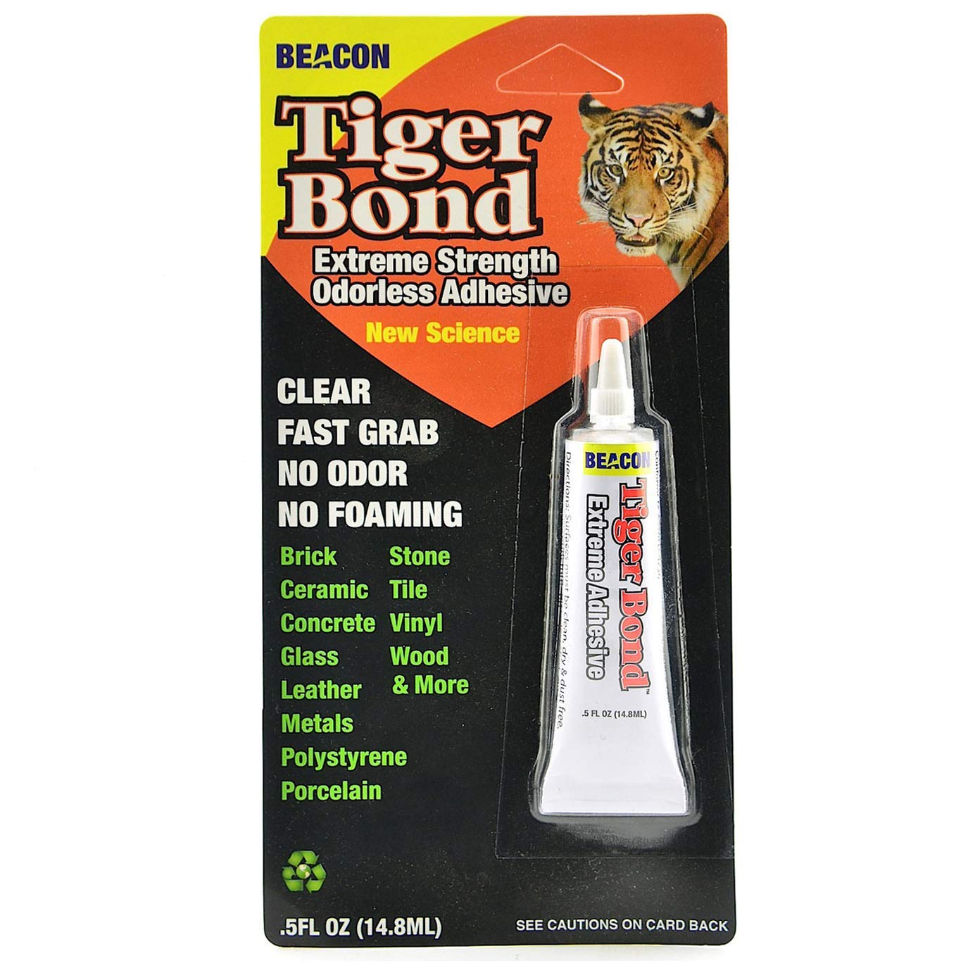 Tiger Bond Extreme Strength Odourless Adhesive, 14 ml Medium Tube, Clear, Fast Grab, No Foaming