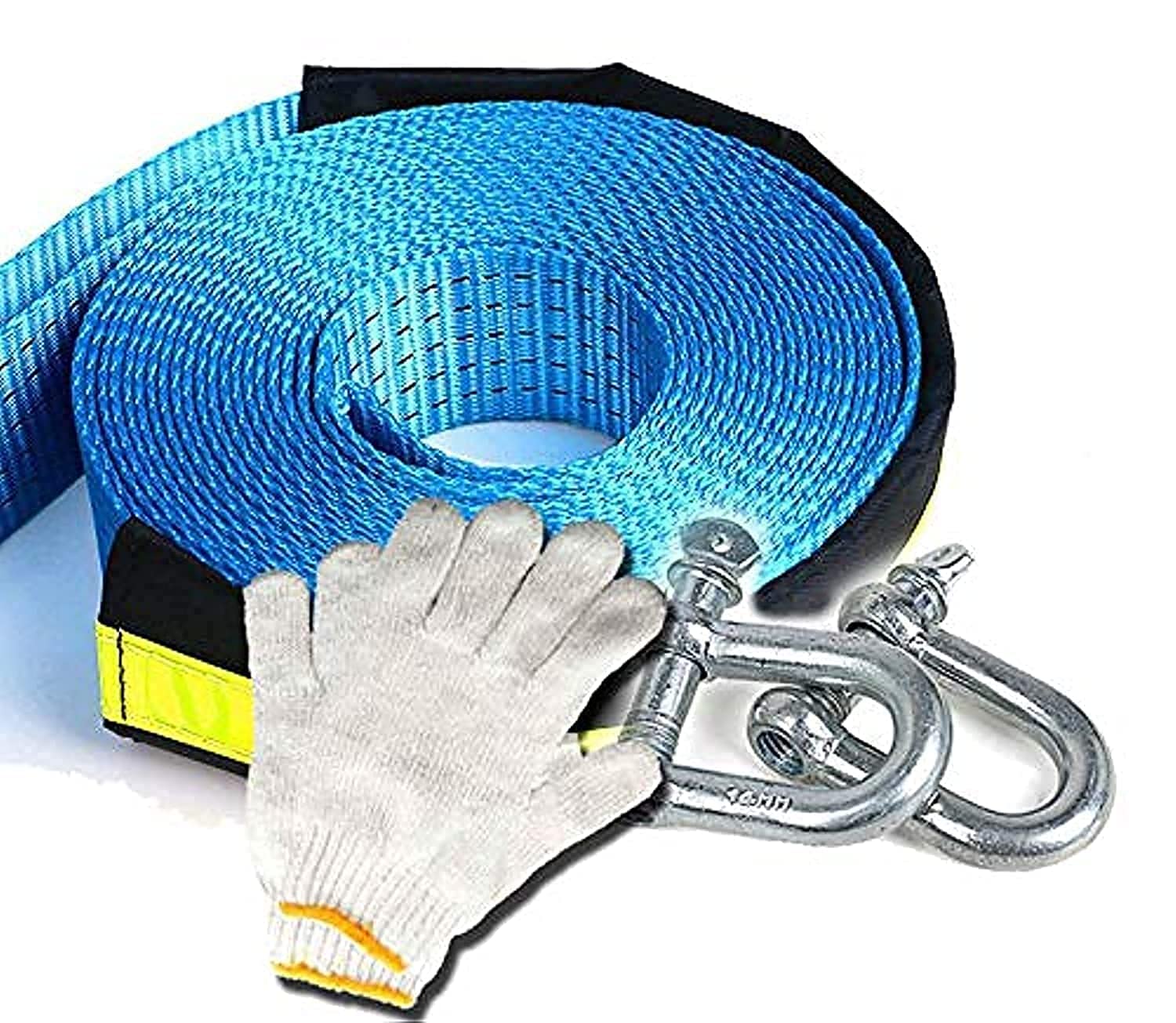 Rubik Tow Rope Strap 5 Meter 8 Ton Load For All Car SUV Truck 4x4 Recovery Traction Rope Double Layer Thick Powerful For Emergency Pulling With Reflective Strip and Gloves