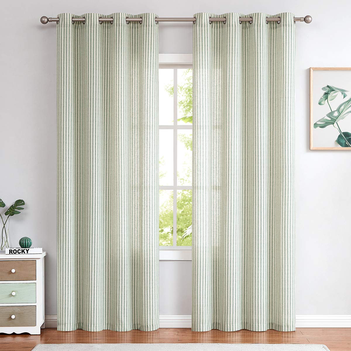 Sage green bedroom curtains