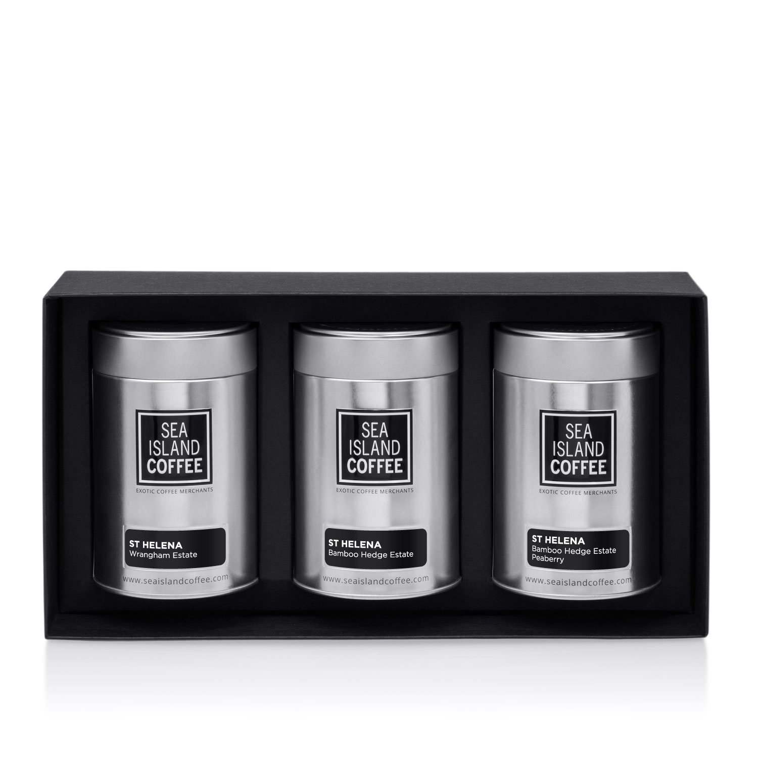 Sea Island Coffee - St Helena Gift Set (Whole Bean, 3 x 125g Tins)