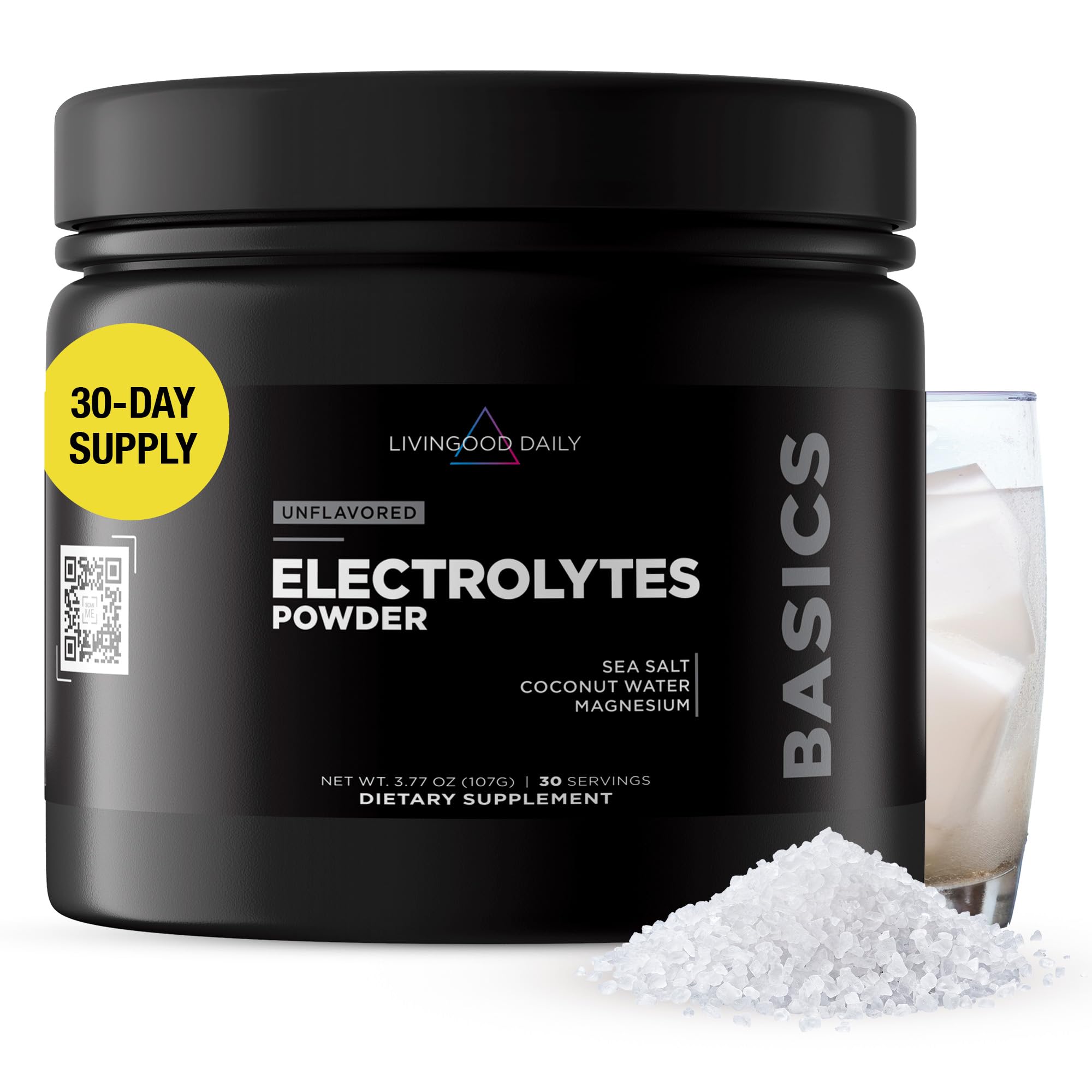 Livingood Daily Electrolytes Powder with No Sugar (Unflavored) - Electrolyte & Hydration Powder Drink to Replenish & Energize The Body - Sugar-Free Dietary Supplement - Non-GMO, Keto, & Vegan