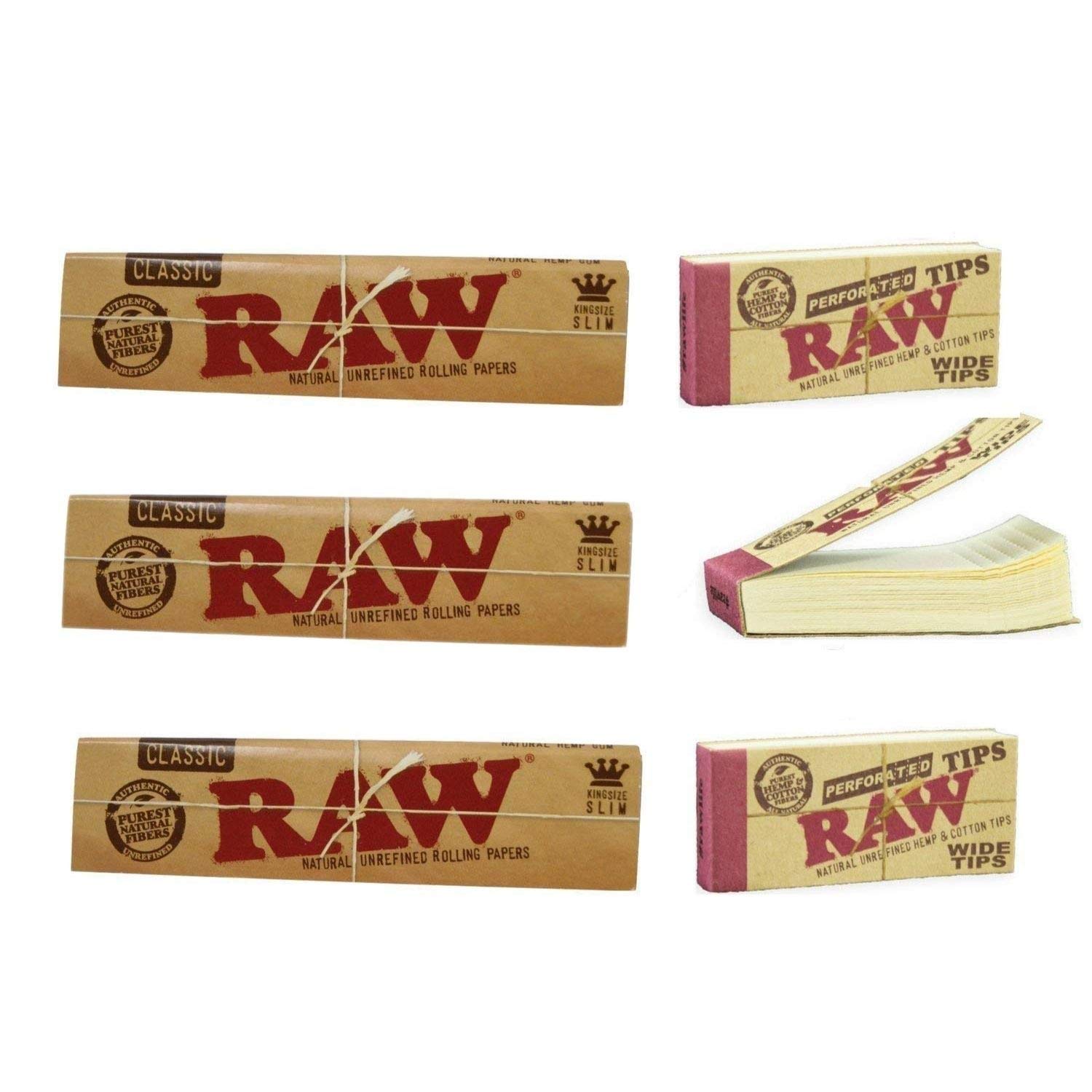 OutonTrip Raw Classic Rolling paper + Raw Wide & Perforated Filter Tips - Set of 6 (Roach)