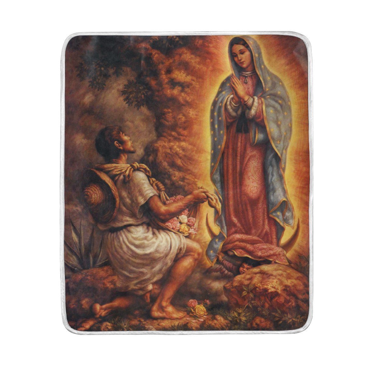 Virgin Mary Our Lady of Guadalupe Mother of God 50"x60" Print Super Soft Blanket Warm Polyester Microfiber Bed Blanket Lightweight Sofa Couch Plush Throw Blanket