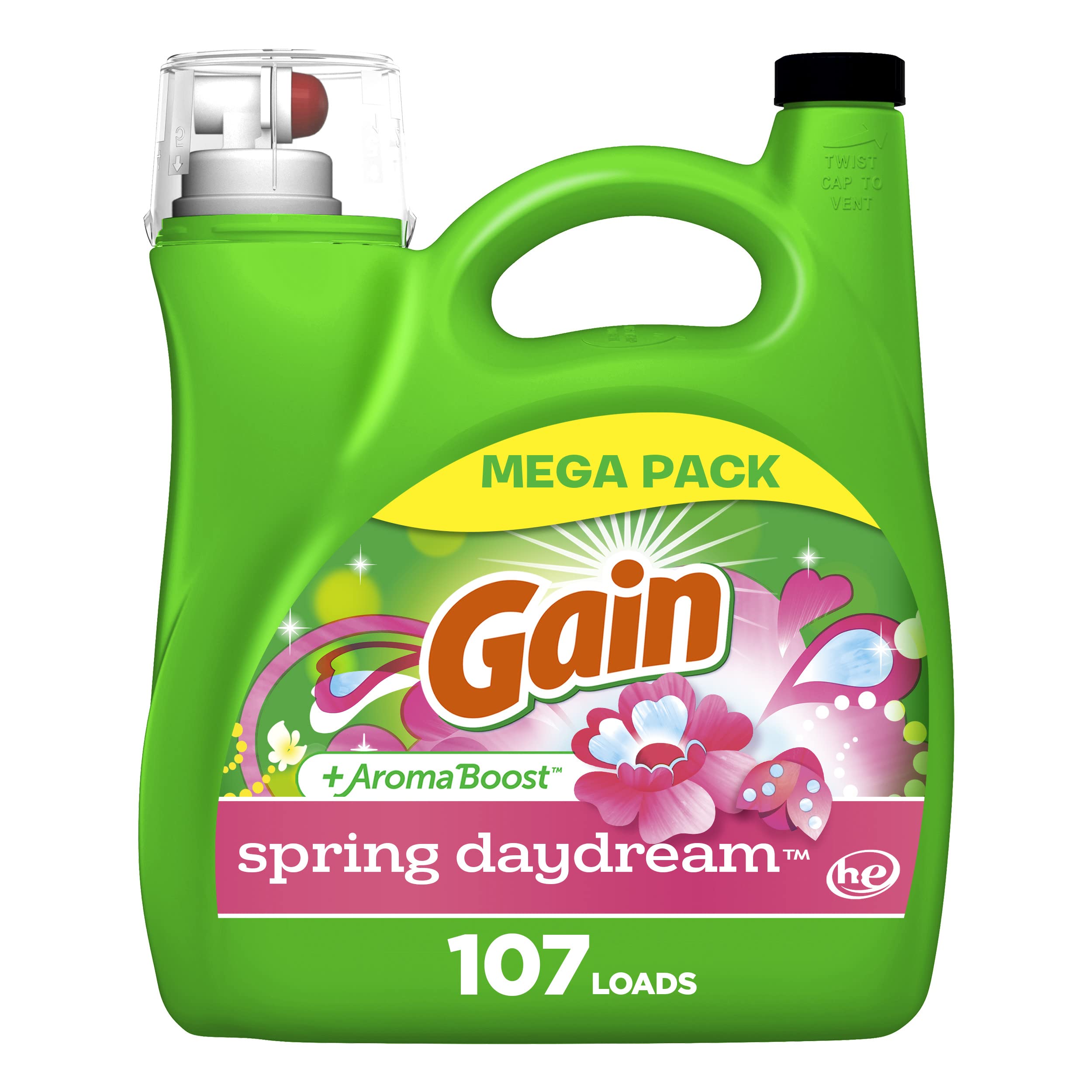 GainAroma Boost Liquid Laundry Detergent Spring Daydream Scent 107 Loads 154 fl oz HE Compatible