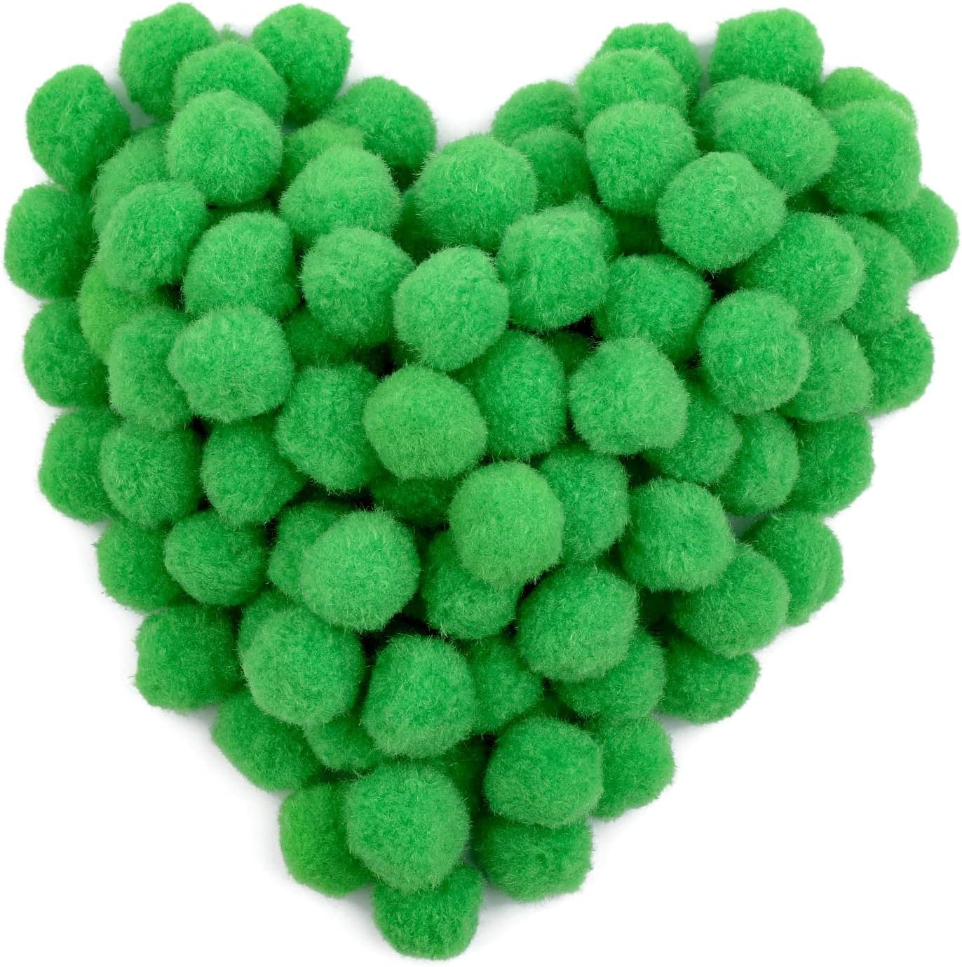 MORFEN300 Pcs Pom Poms, 1 Inch Red + Green Craft Pom Poms, Fuzzy Pompom Puff Balls, Small Pom Pom Balls for DIY Arts, Crafts Projects, Family Decorations