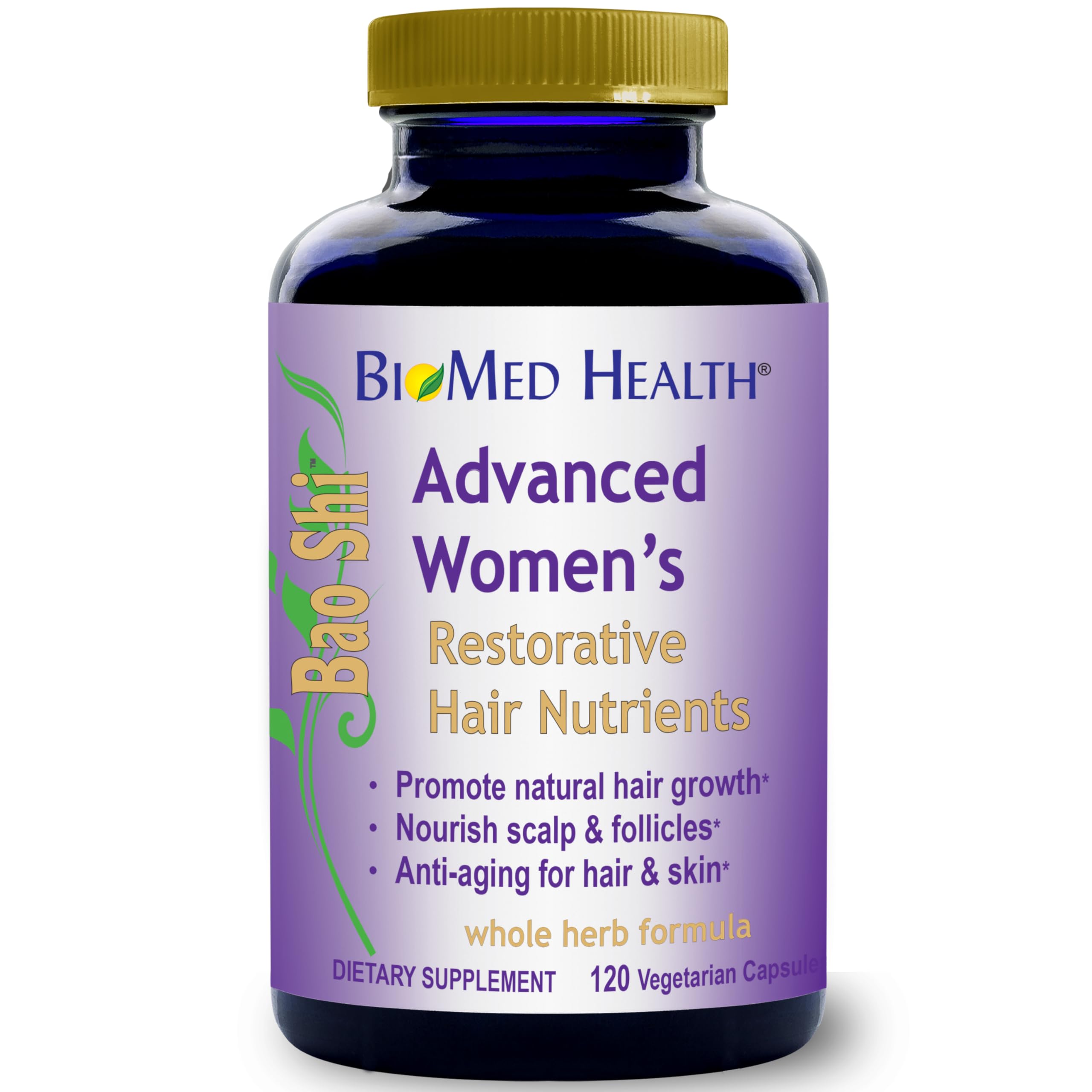 BioMed Health Hair Growth Vitamins for Women 120ct Capsules - Advanced Restorative Hair Nutrients, Promotes Hair Regrowth and Anti-Gray Hair