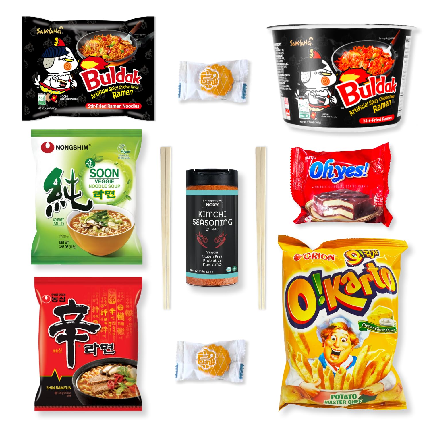 Journey of Korea "Kimchi Seasoning with Friends" | Korean Ramen Assorted + Buldak Bowl with Korean Snacks | Become Flavor Rich & Gift For Korean Ramen Box