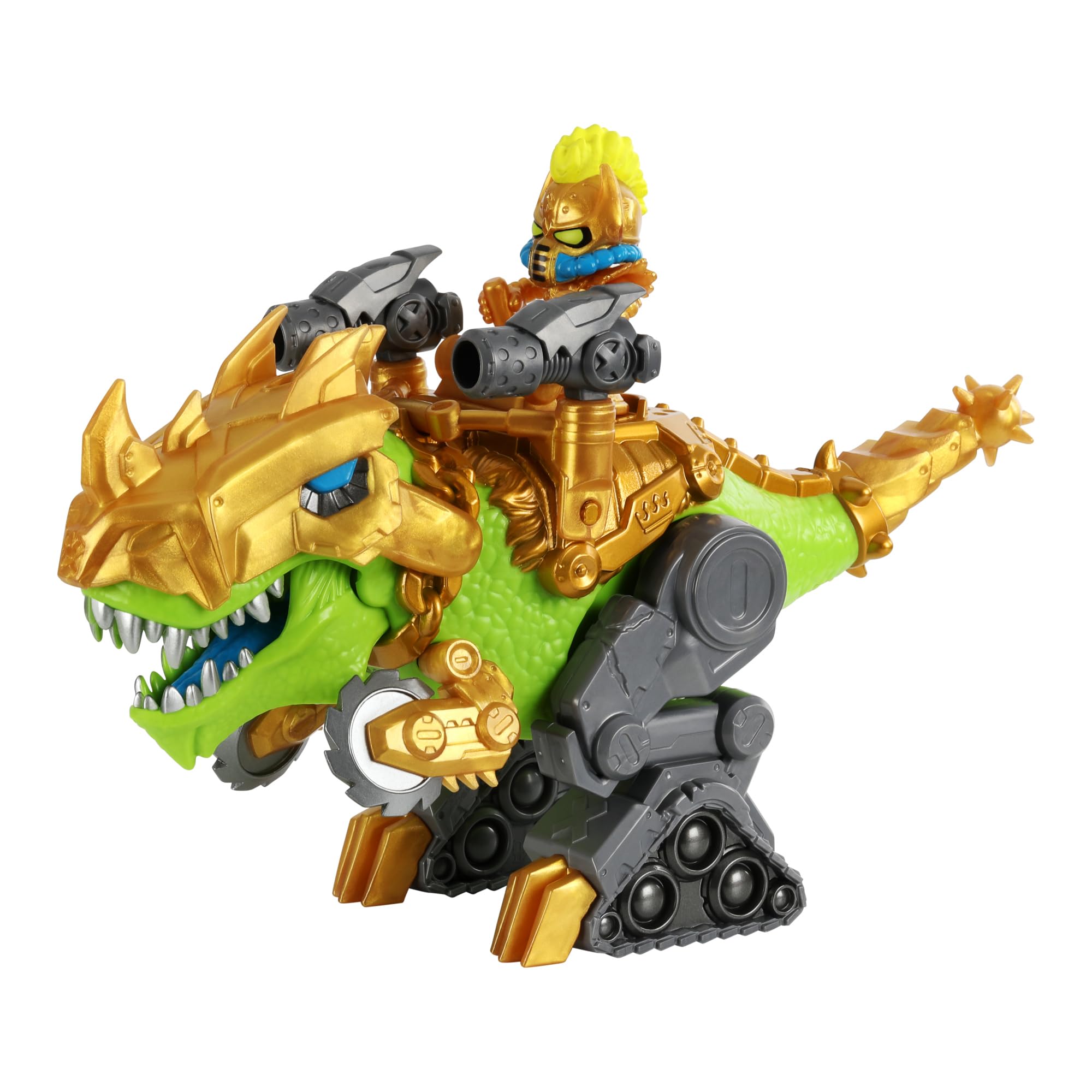 TREASURE XDino Gold Battle Rex Dino Dissection. 16 Level of Adventure. Dissect The Dino, Save The Hunter and Ride The Mega Sized Dino with Launchers Into Battle